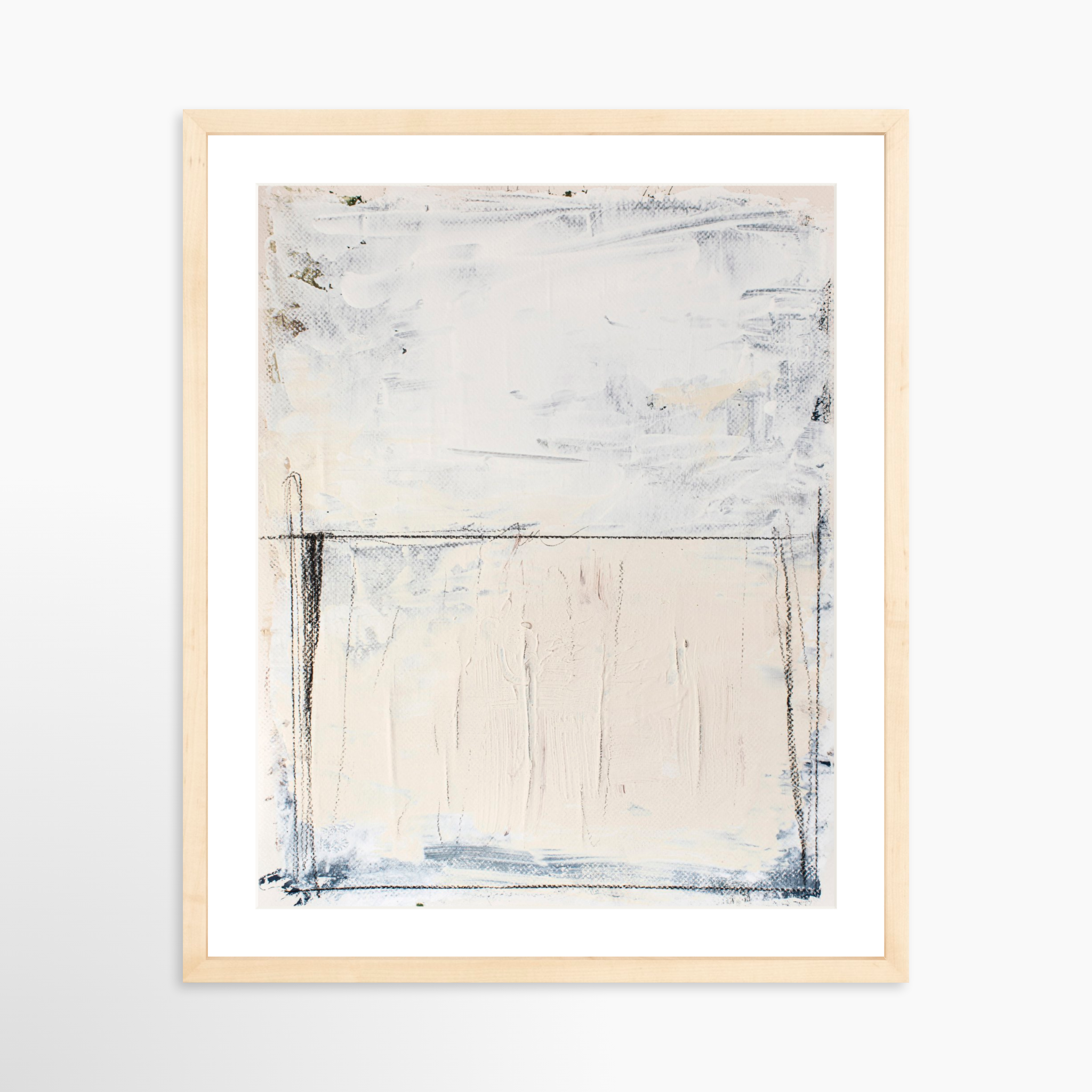 16x20 / Natural Frame + White Mat