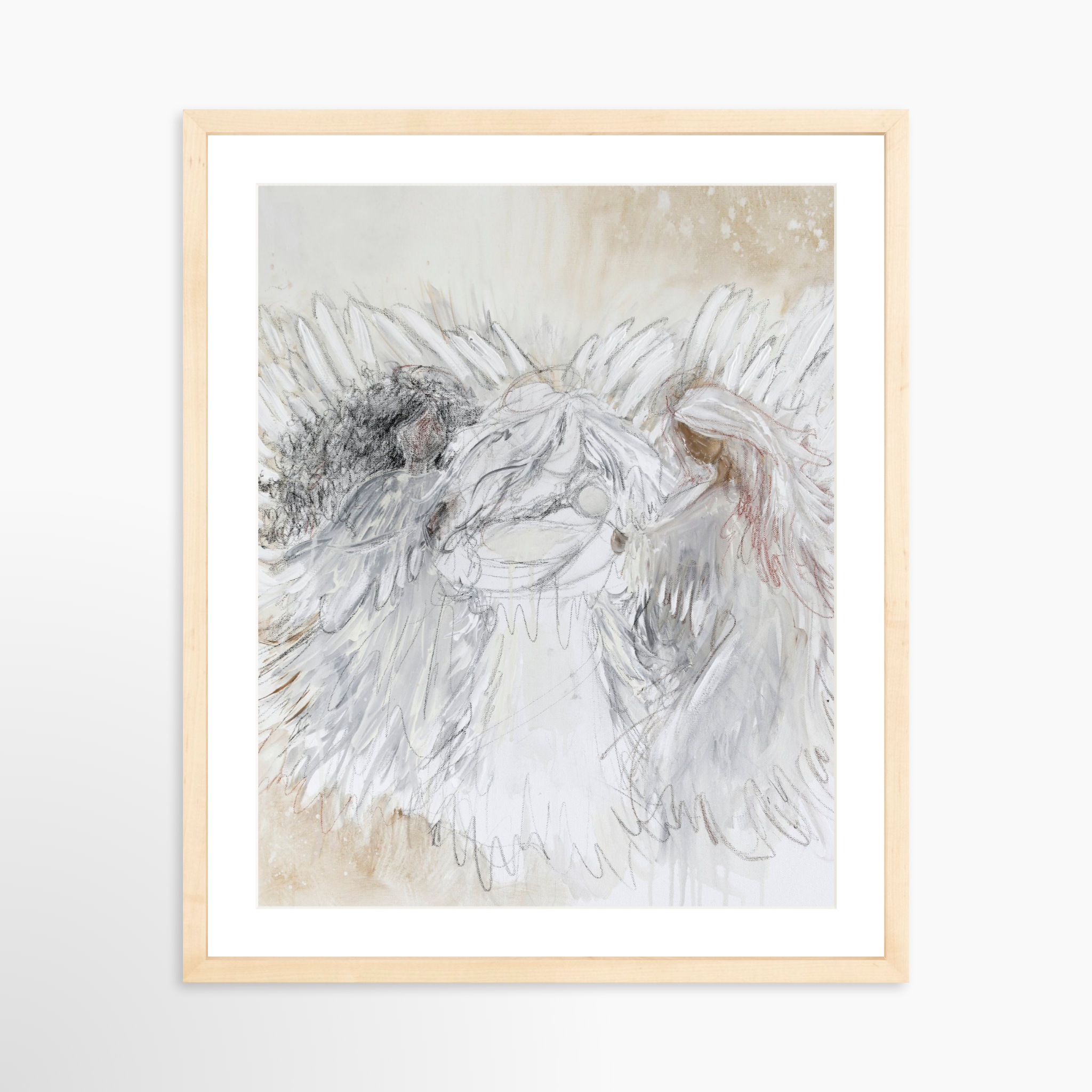 16x20 / Natural Frame + White Mat