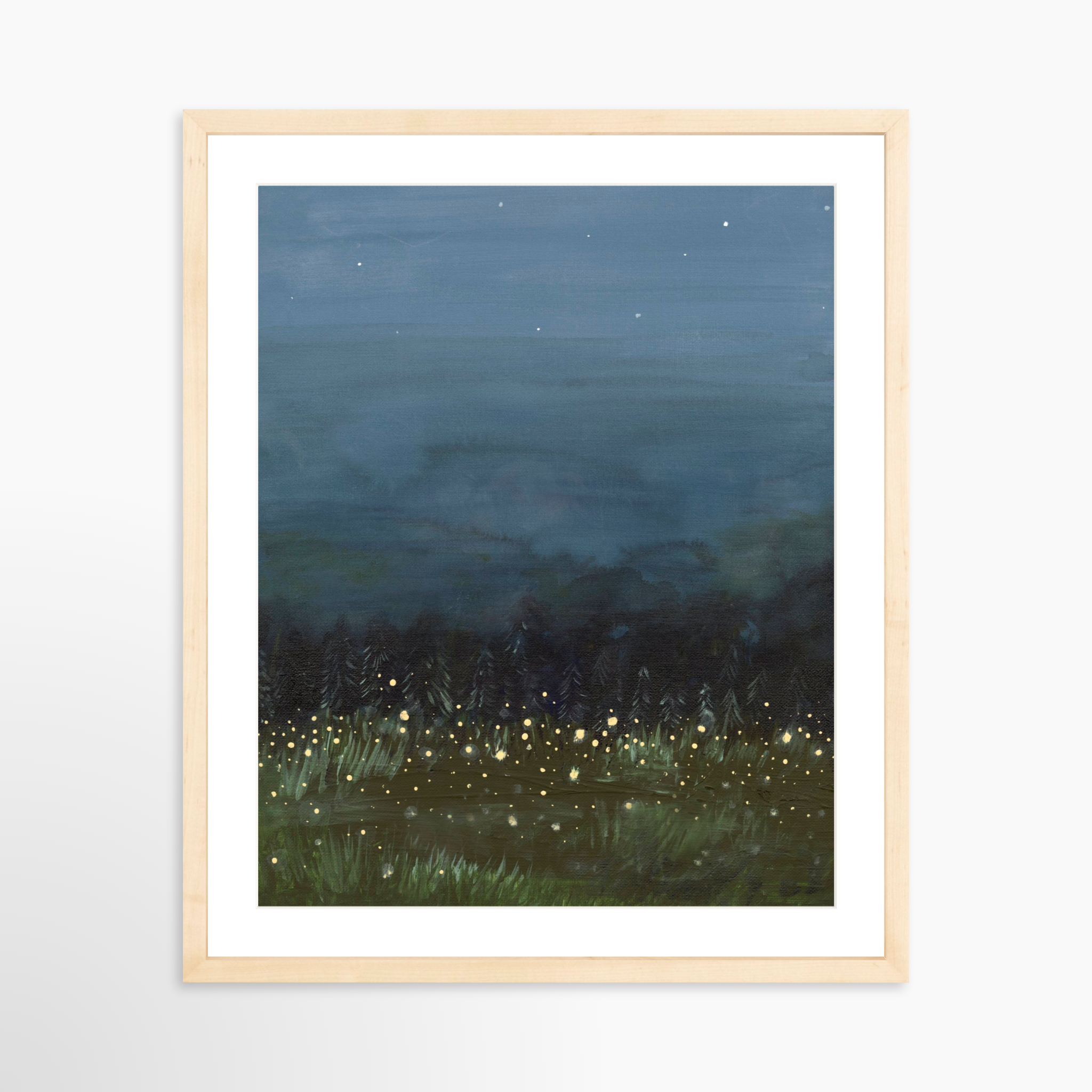 16x20 / Natural Frame + White Mat