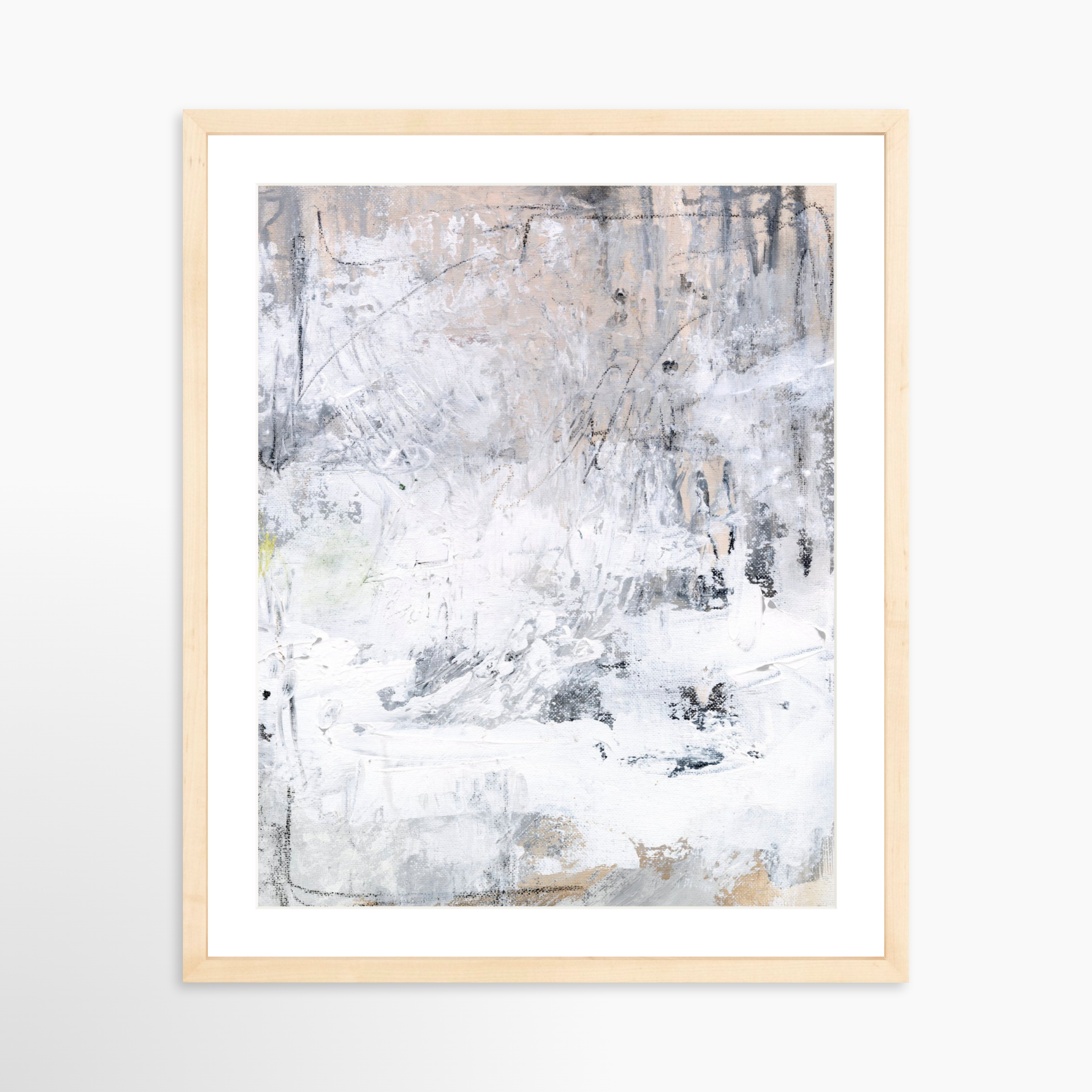 16x20 / Natural Frame + White Mat