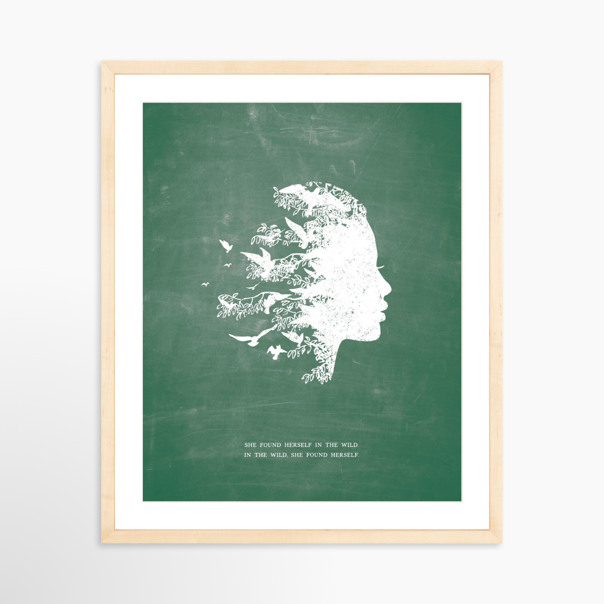 16x20 / Natural Frame + White Mat