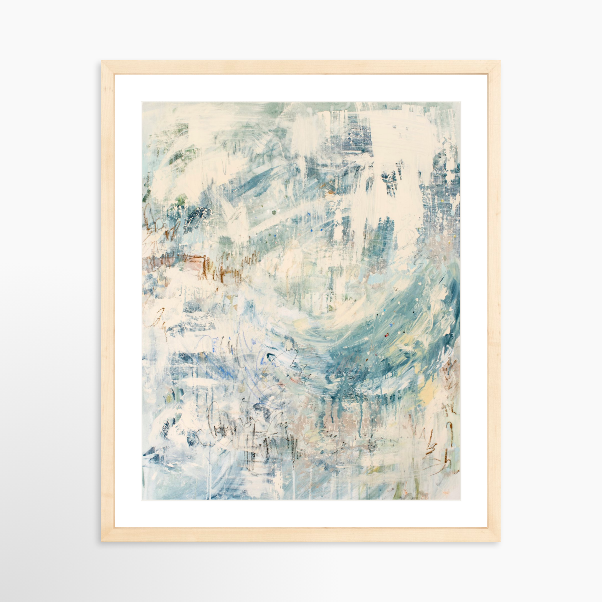 16x20 / Natural Frame + White Mat