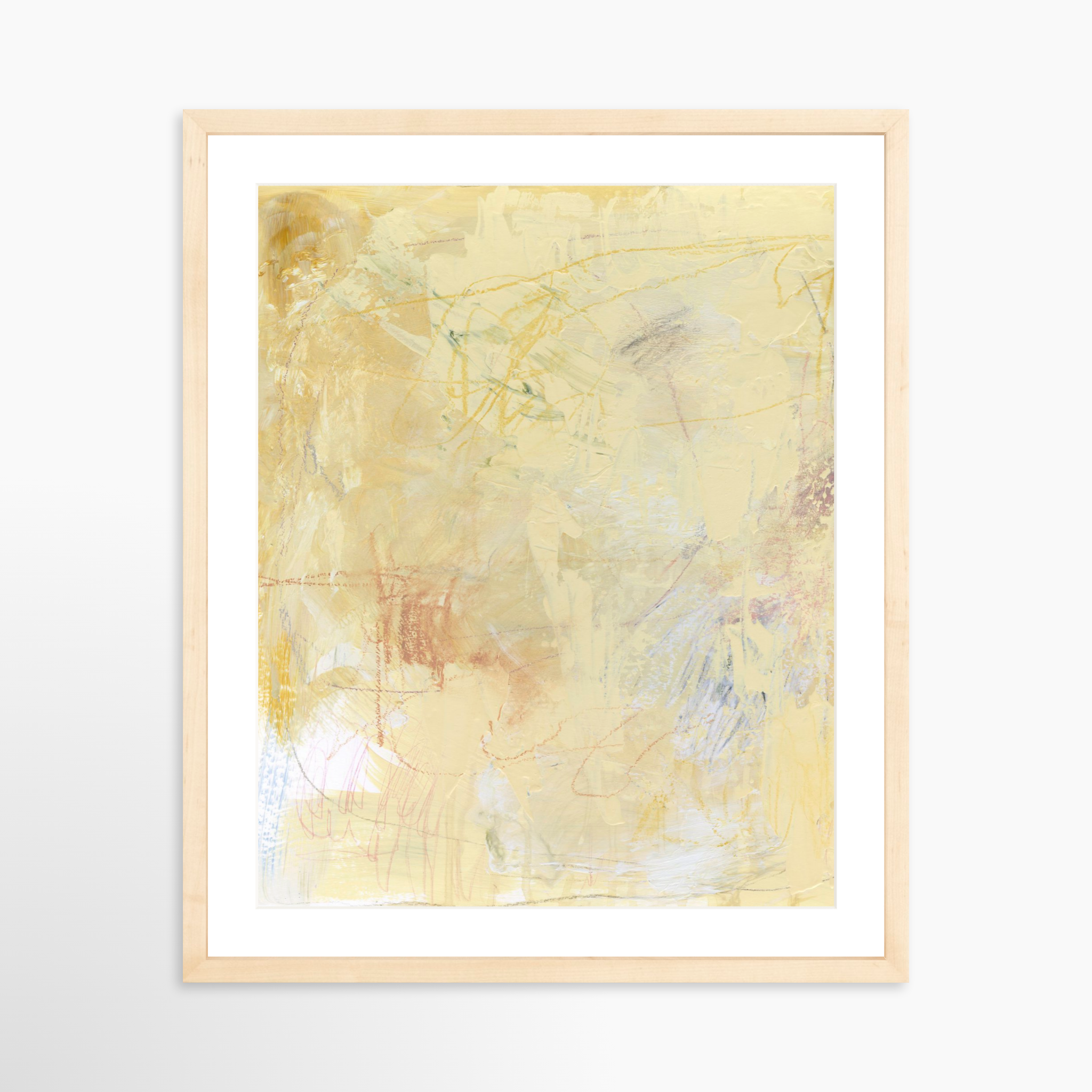 16x20 / Natural Frame + White Mat