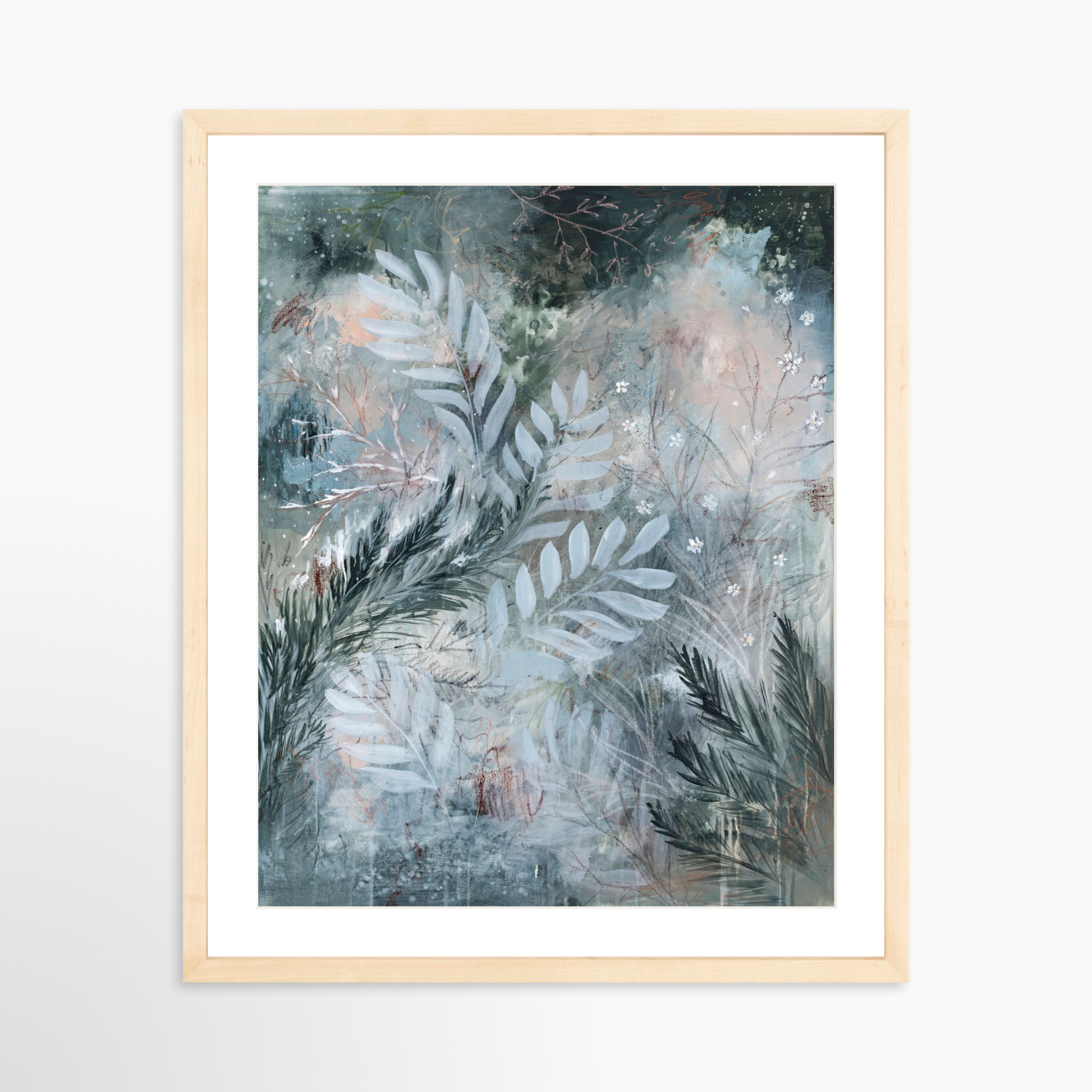 16x20 / Natural Frame + White Mat