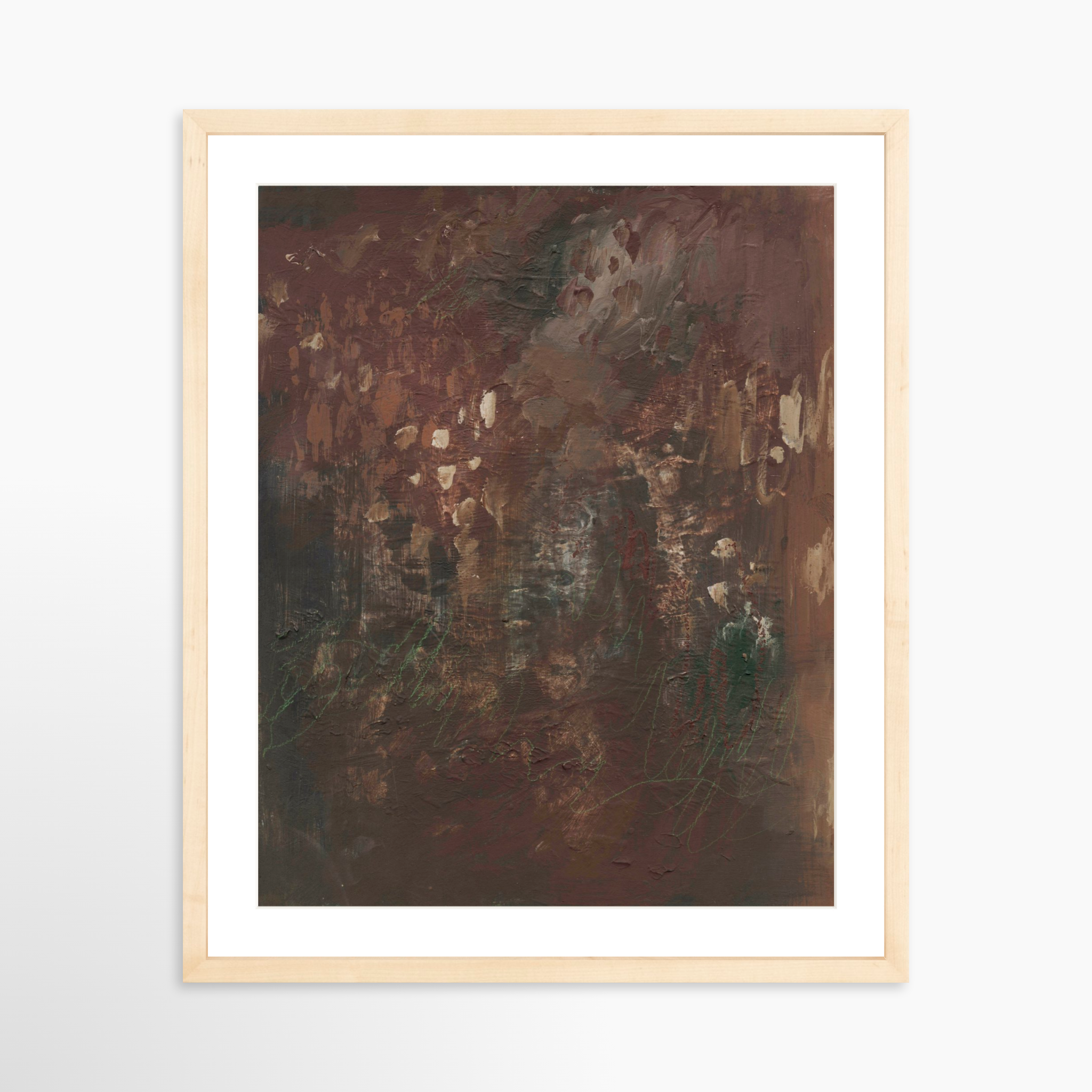 16x20 / Natural Frame + White Mat