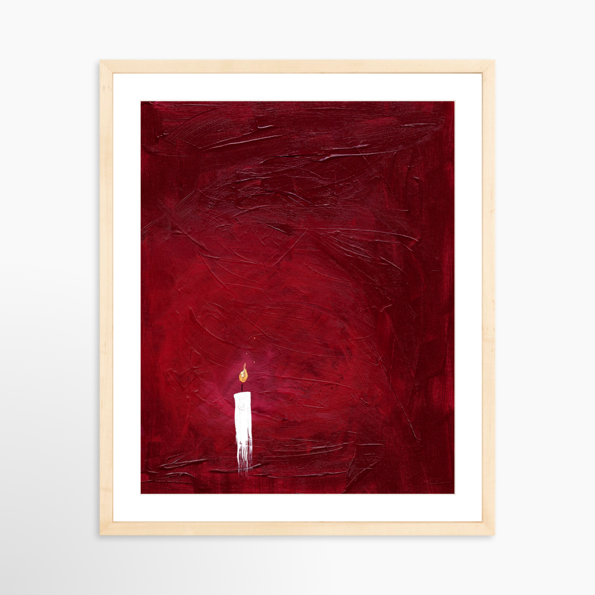 16x20 / Natural Frame + White Mat