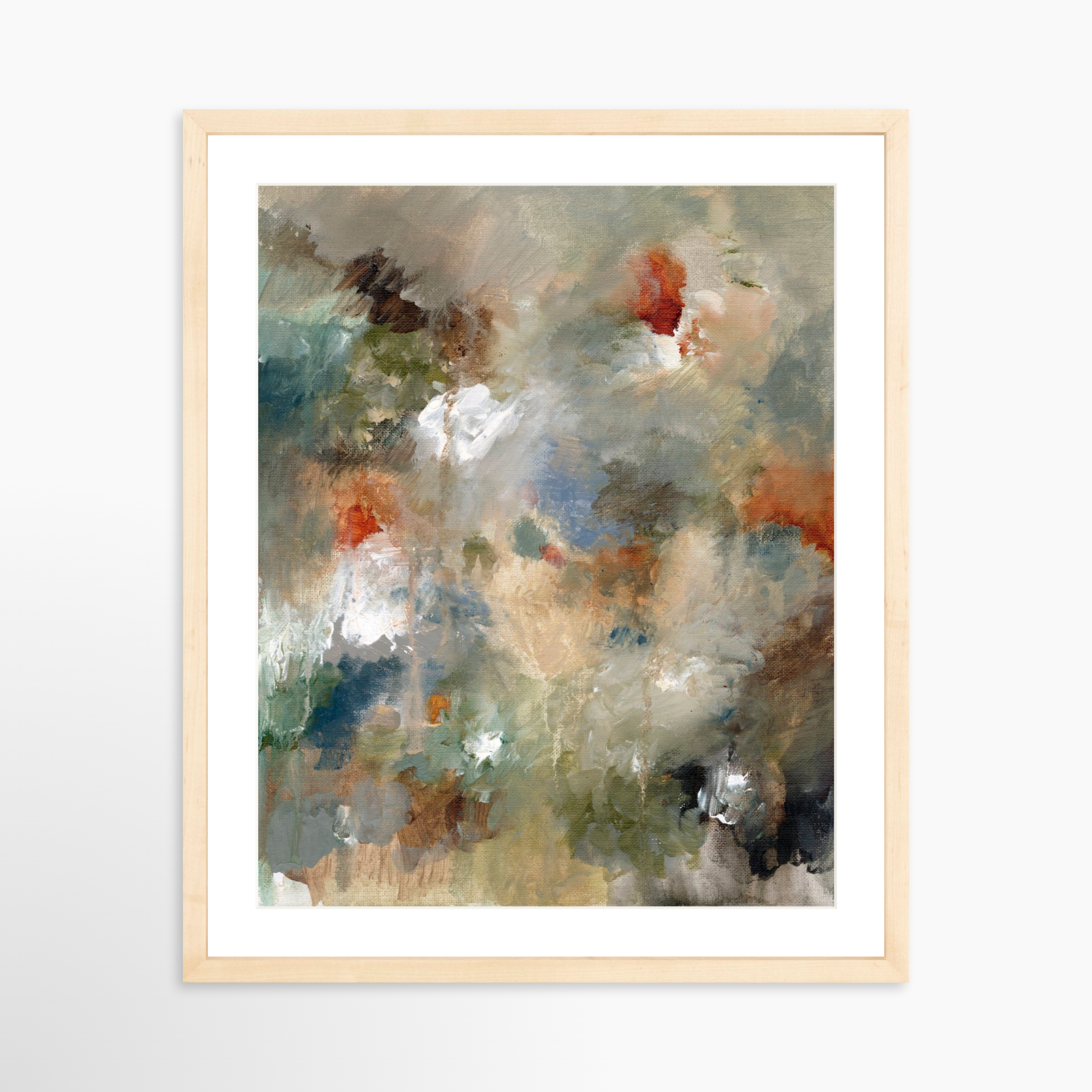 16x20 / Natural Frame + White Mat