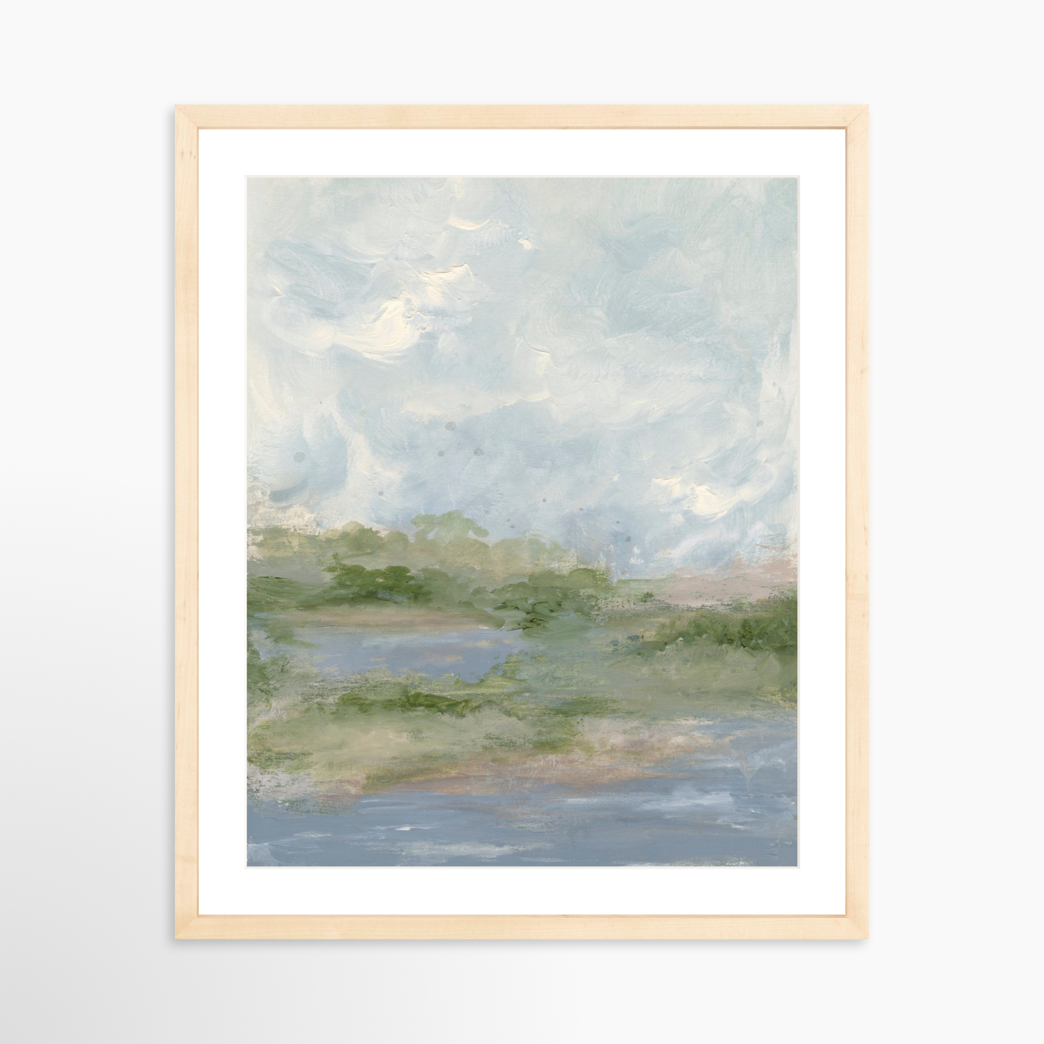 16x20 / Natural Frame + White Mat