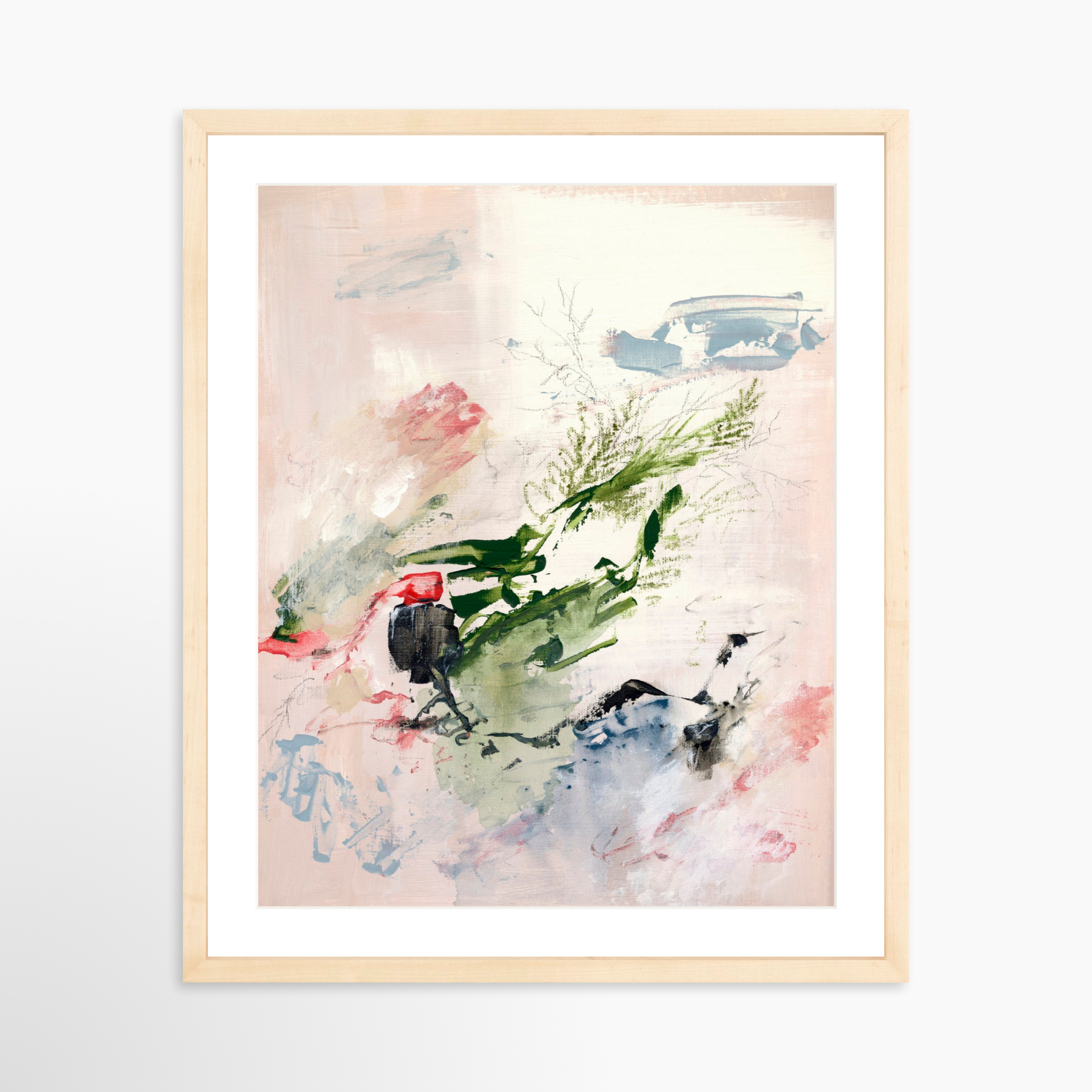 16x20 / Natural Frame + White Mat