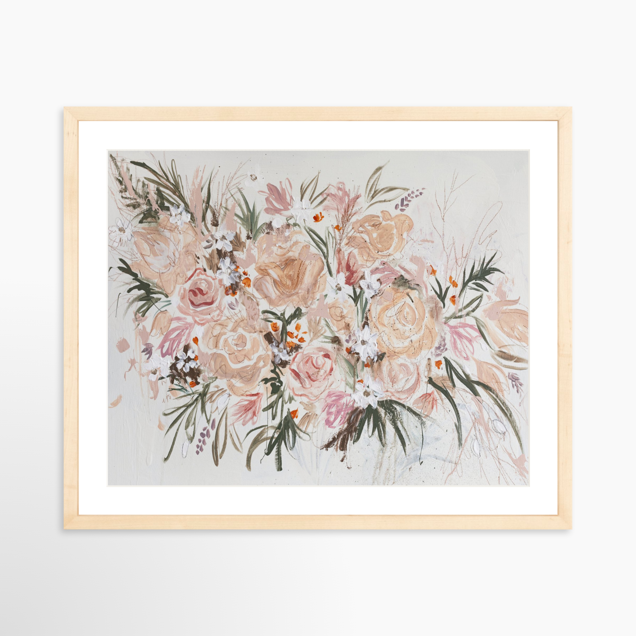 20x16 / Natural Frame + White Mat