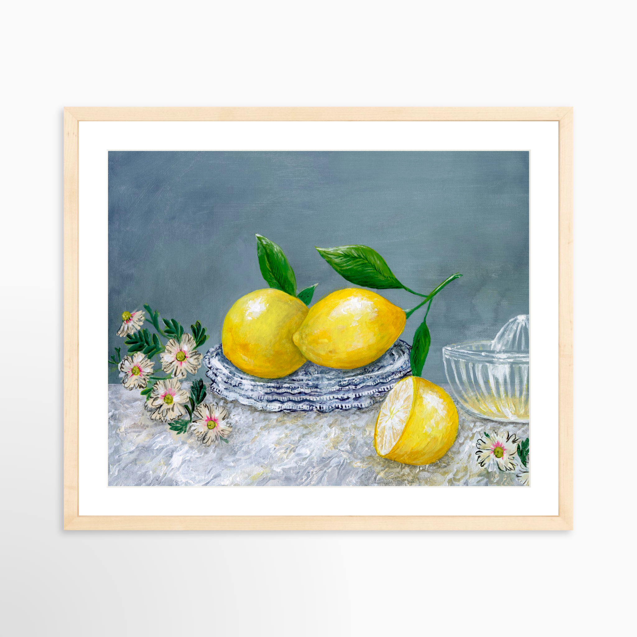 20x16 / Natural Frame + White Mat