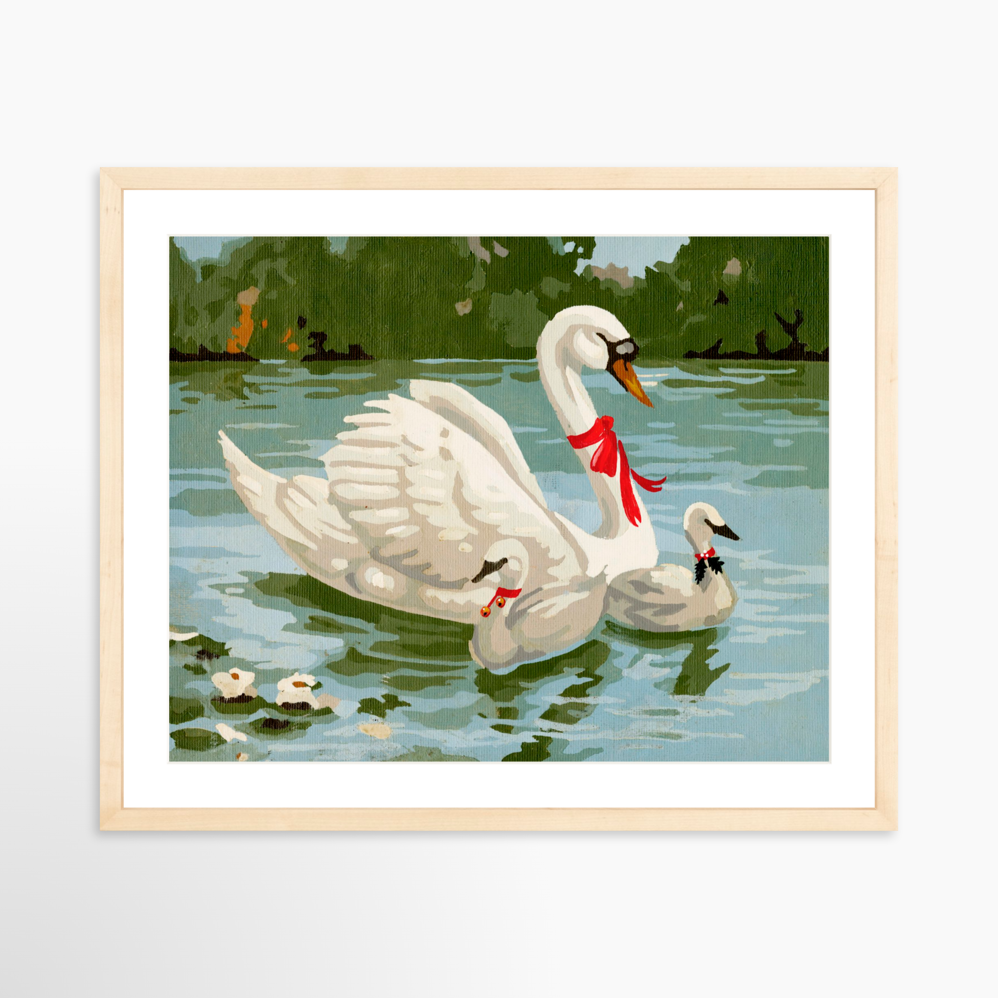 20x16 / Natural Frame + White Mat