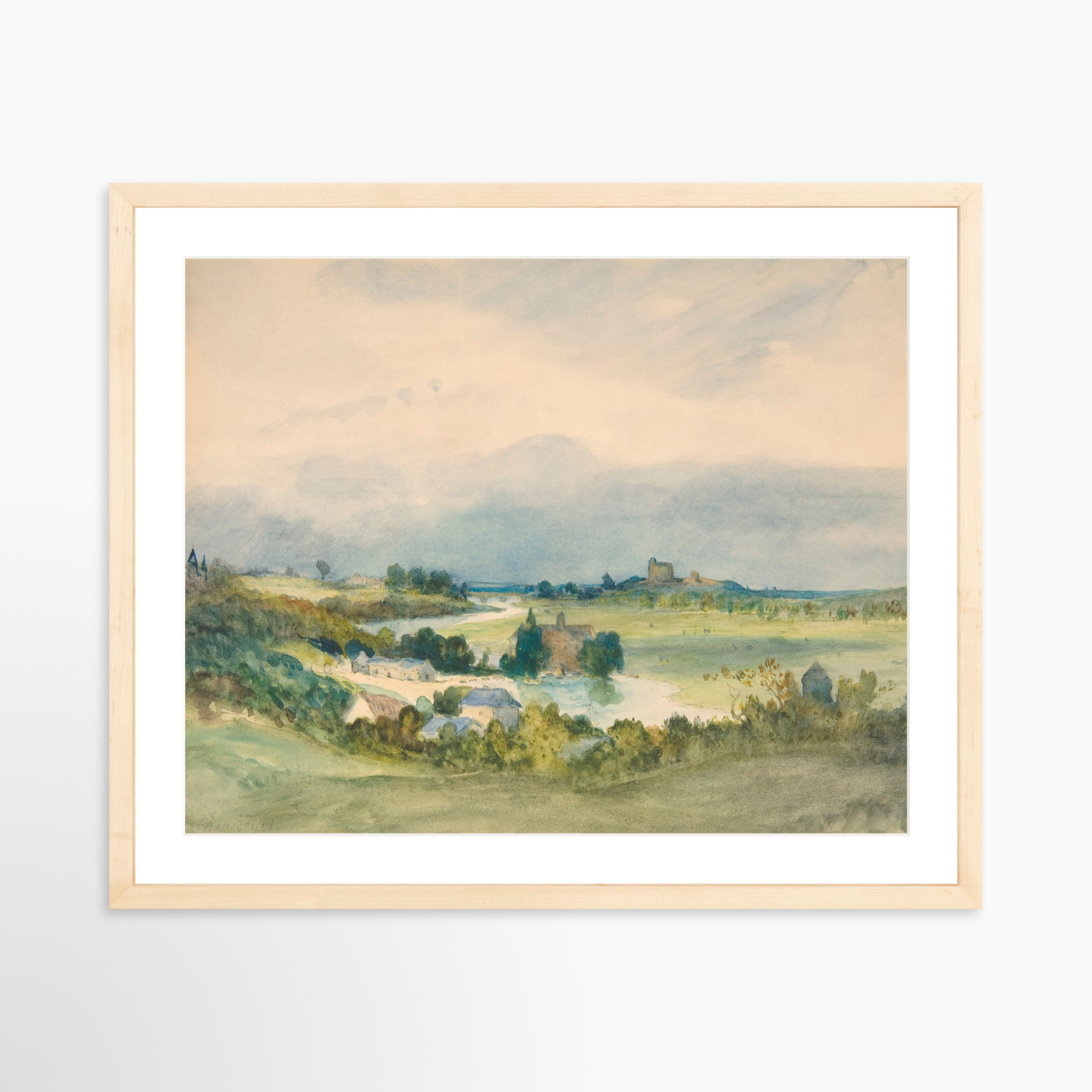 20x16 / Natural Frame + White Mat