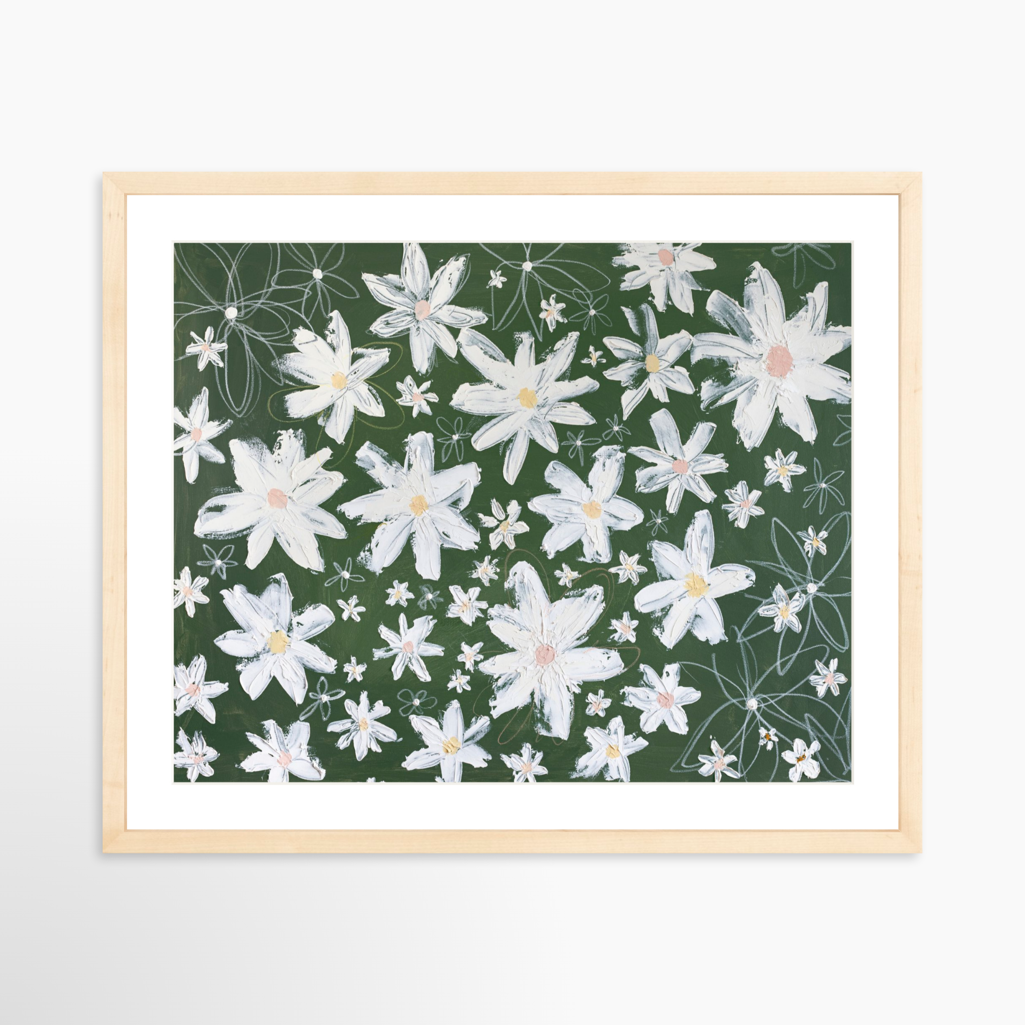 20x16 / Natural Frame + White Mat