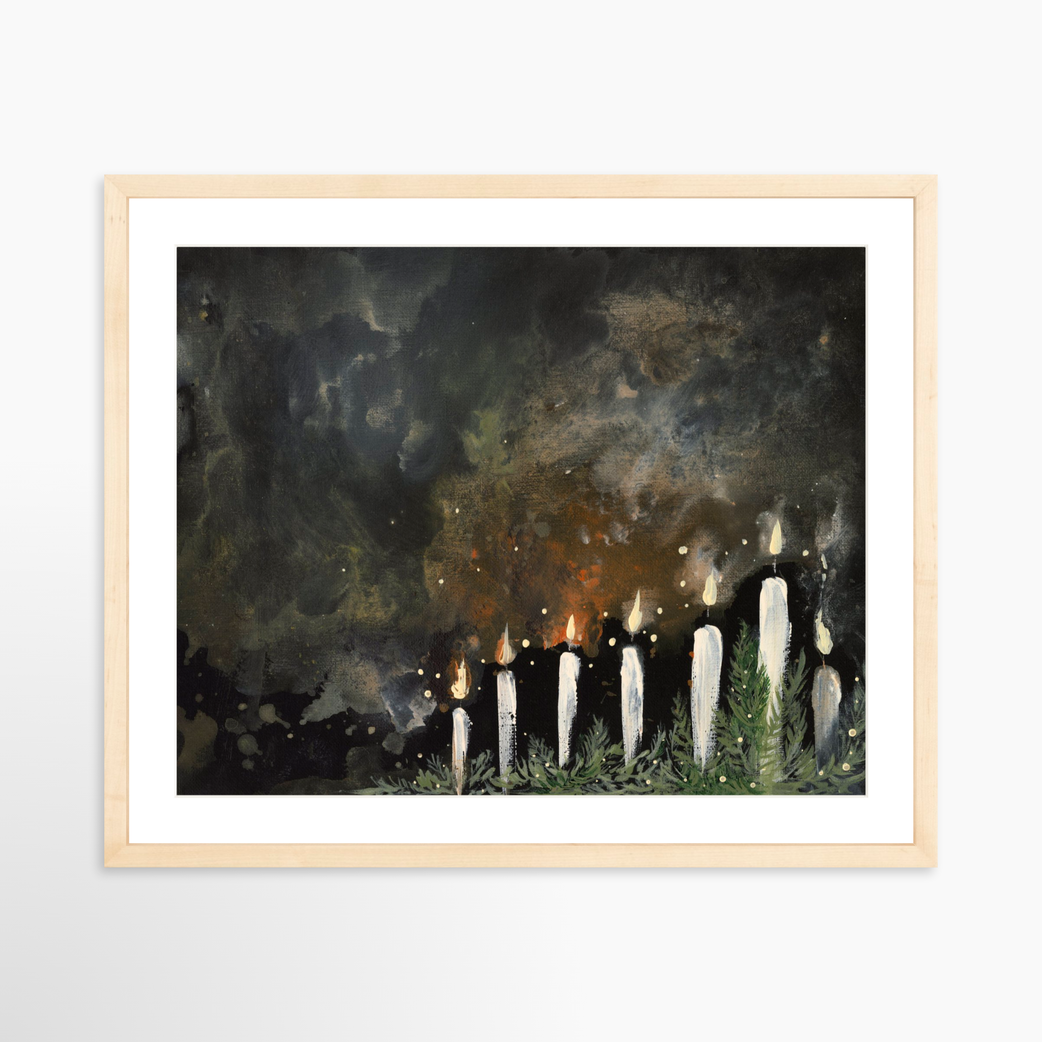 20x16 / Natural Frame + White Mat