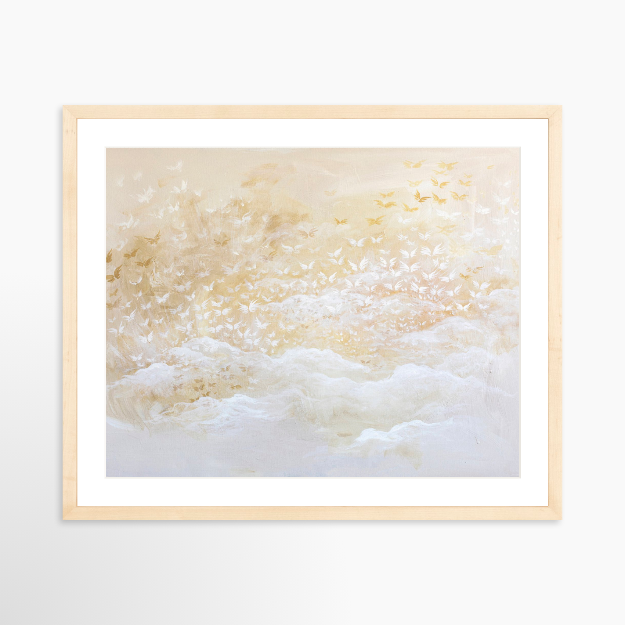 20x16 / Natural Frame + White Mat