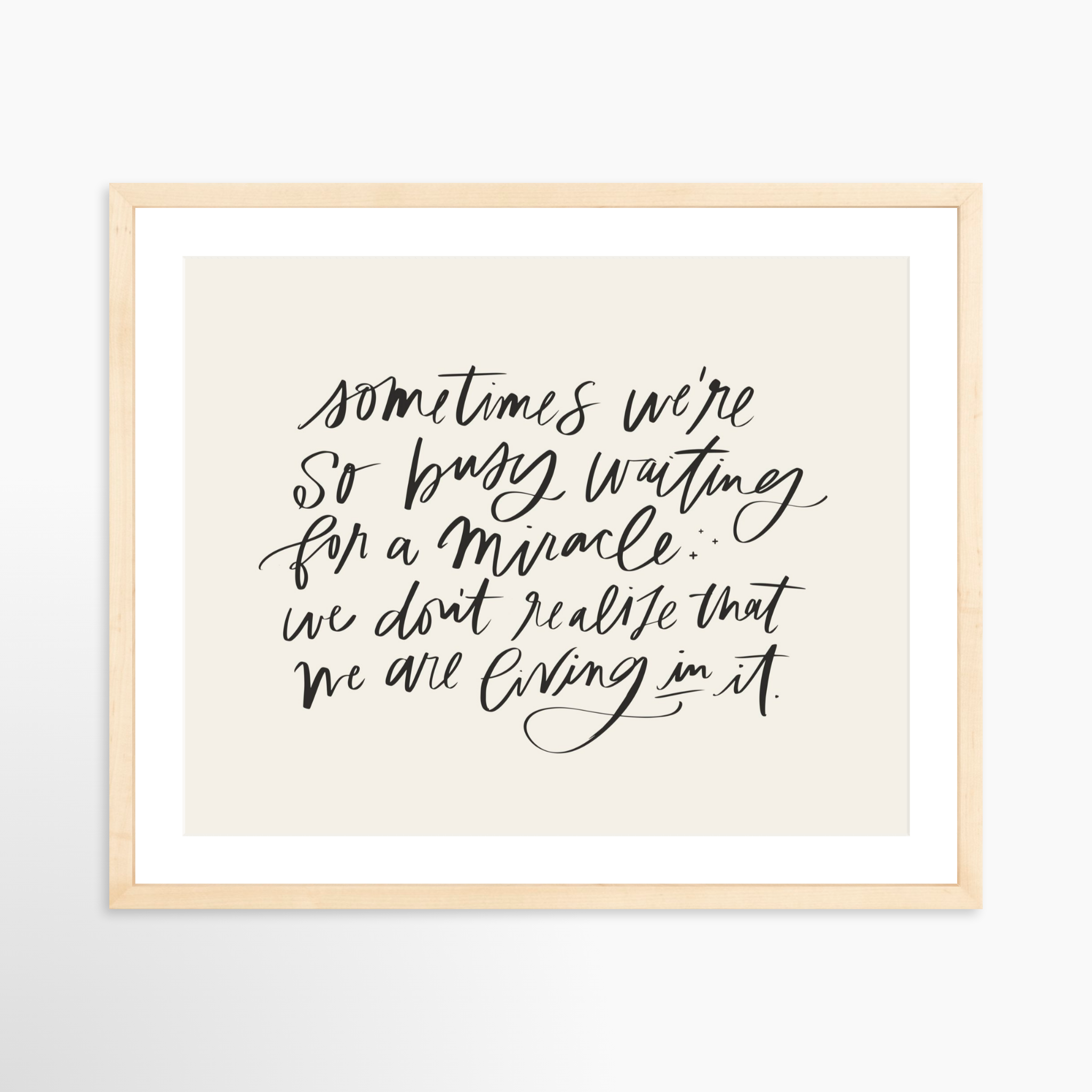 20x16 / Natural Frame + White Mat