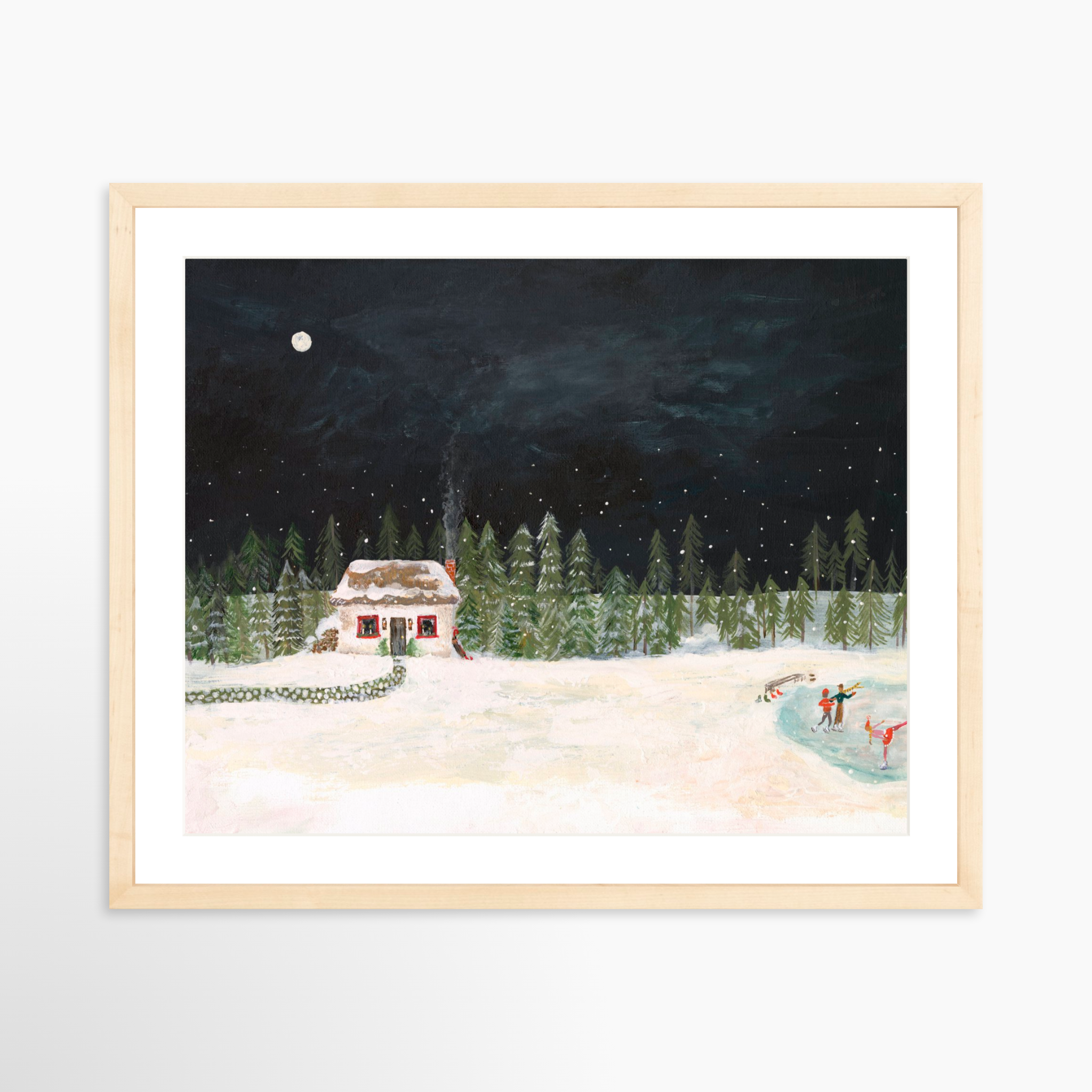 20x16 / Natural Frame + White Mat