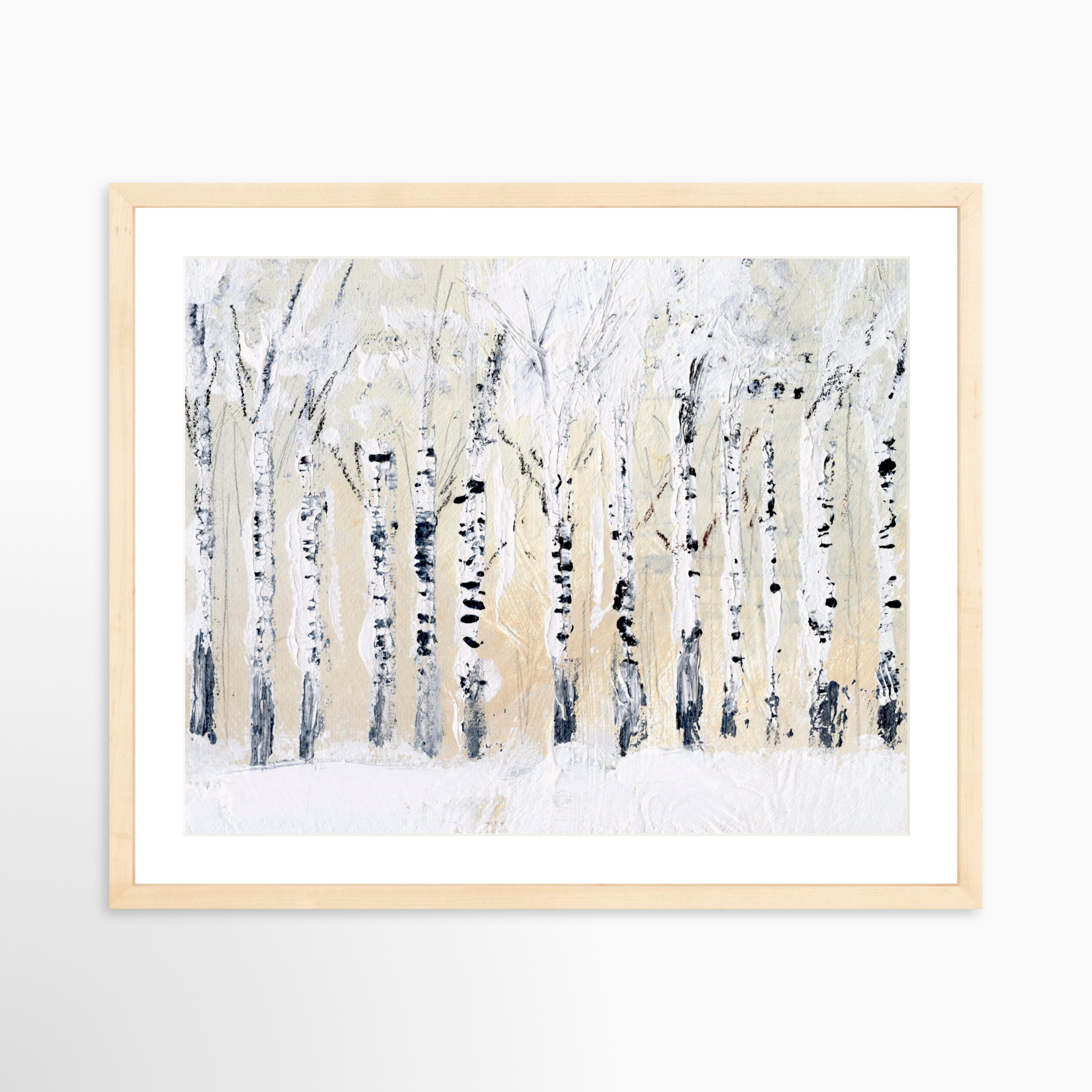 20x16 / Natural Frame + White Mat