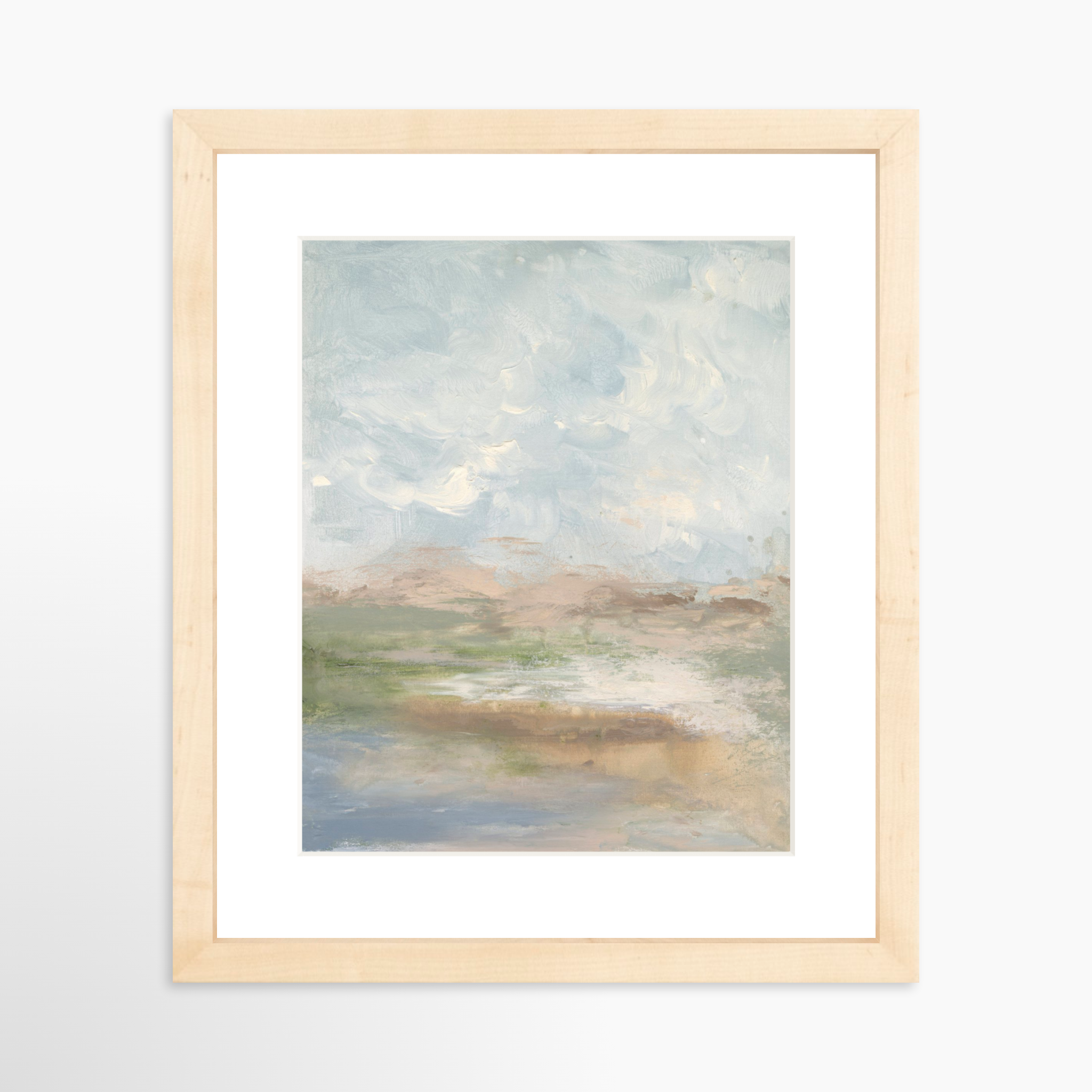 8x10 / Natural Frame + White Mat
