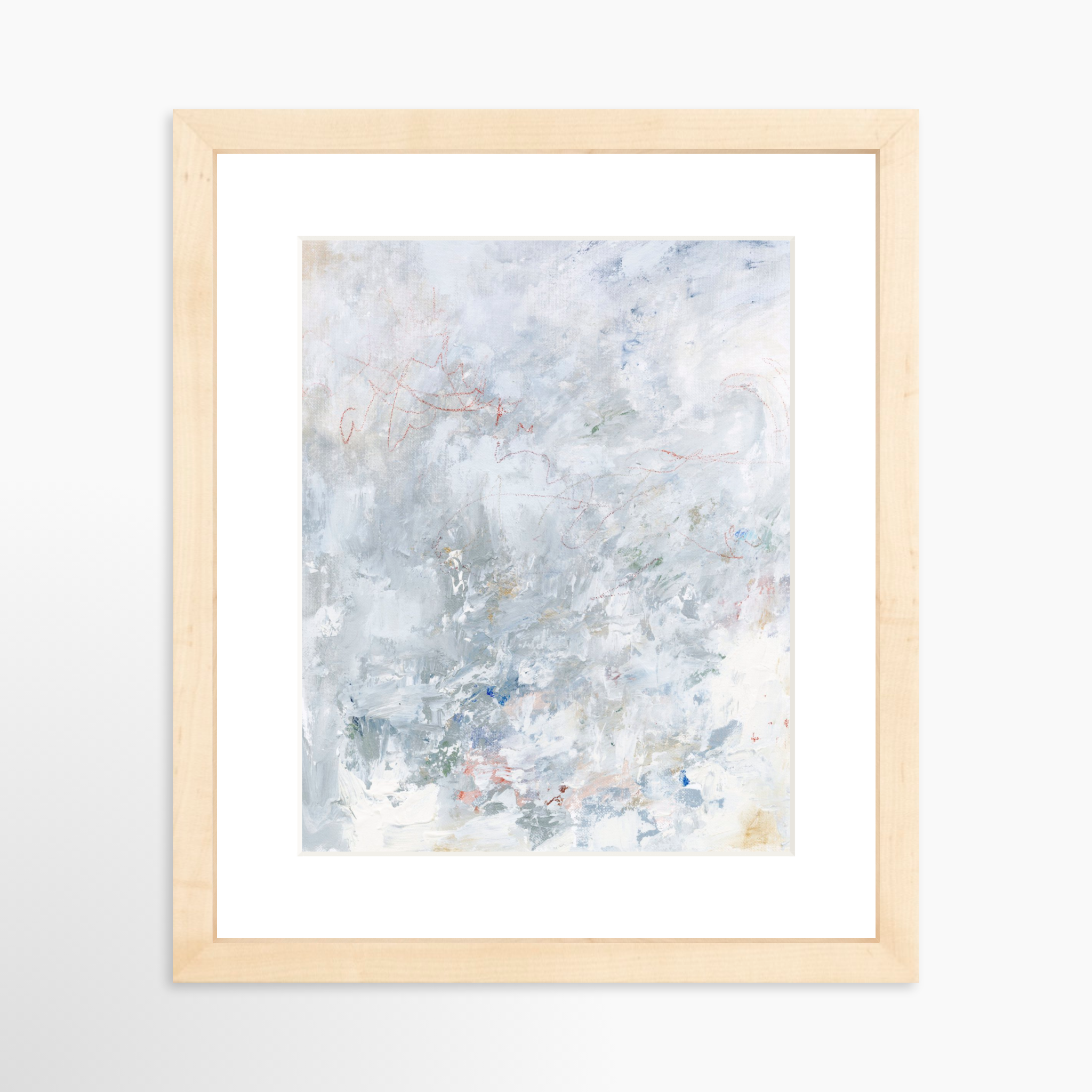 8x10 / Natural Frame + White Mat