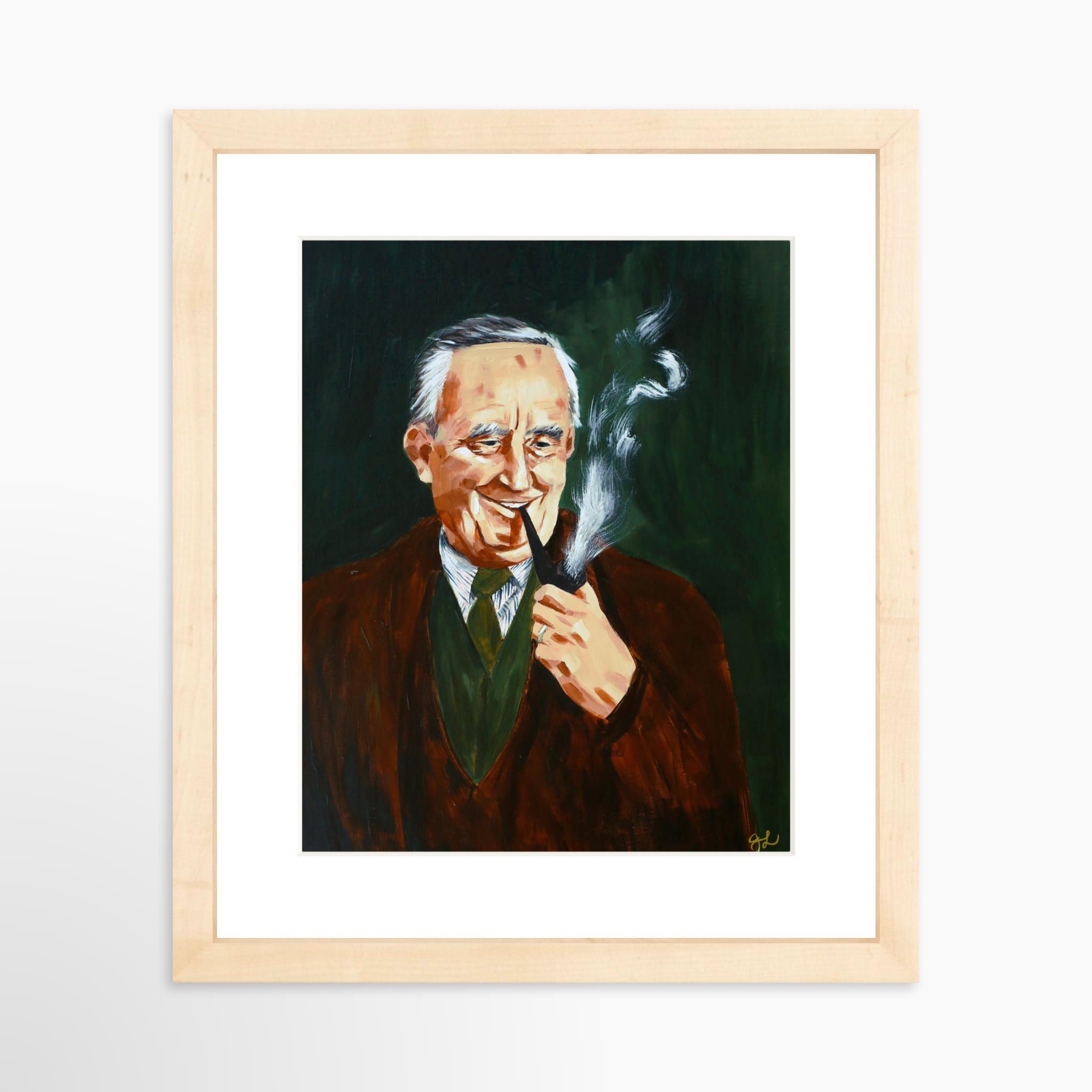 8x10 / Natural Frame + White Mat
