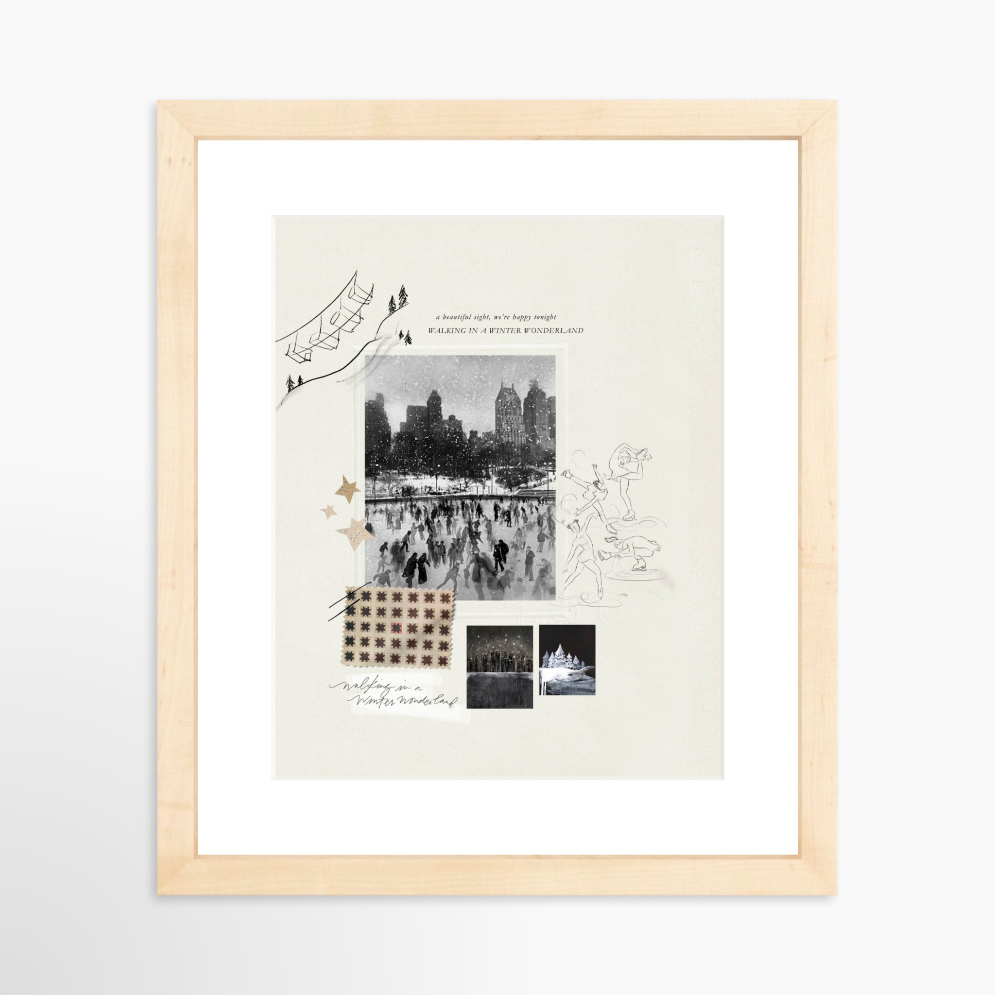 8x10 / Natural Frame + White Mat