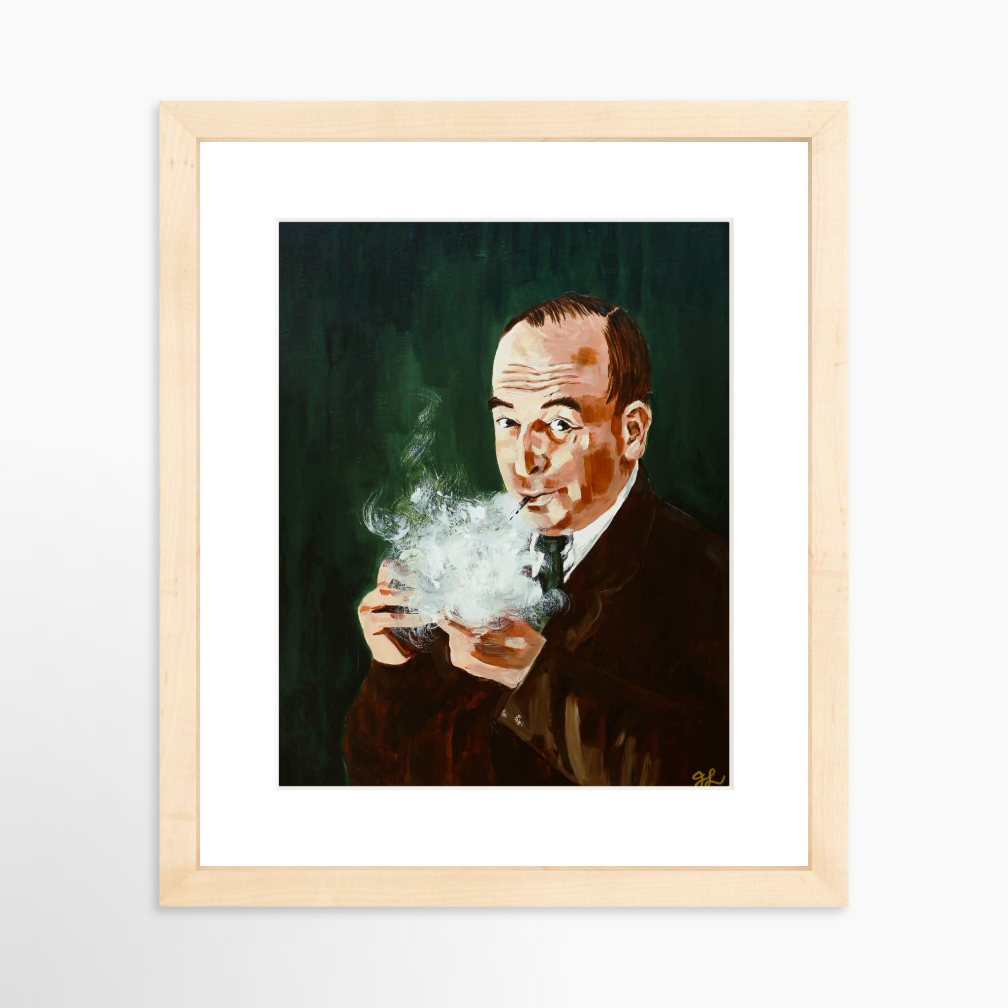 8x10 / Natural Frame + White Mat