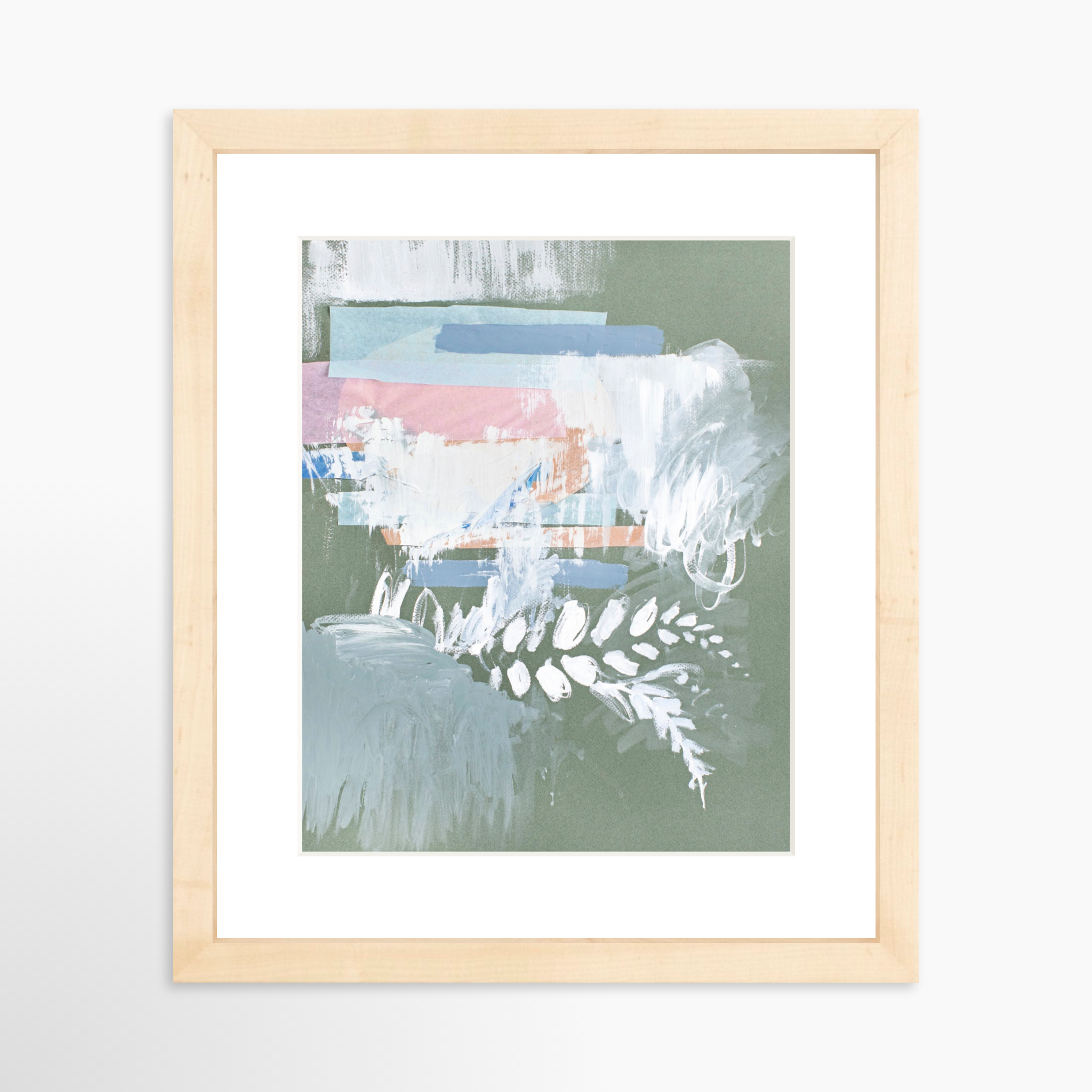 8x10 / Natural Frame + White Mat