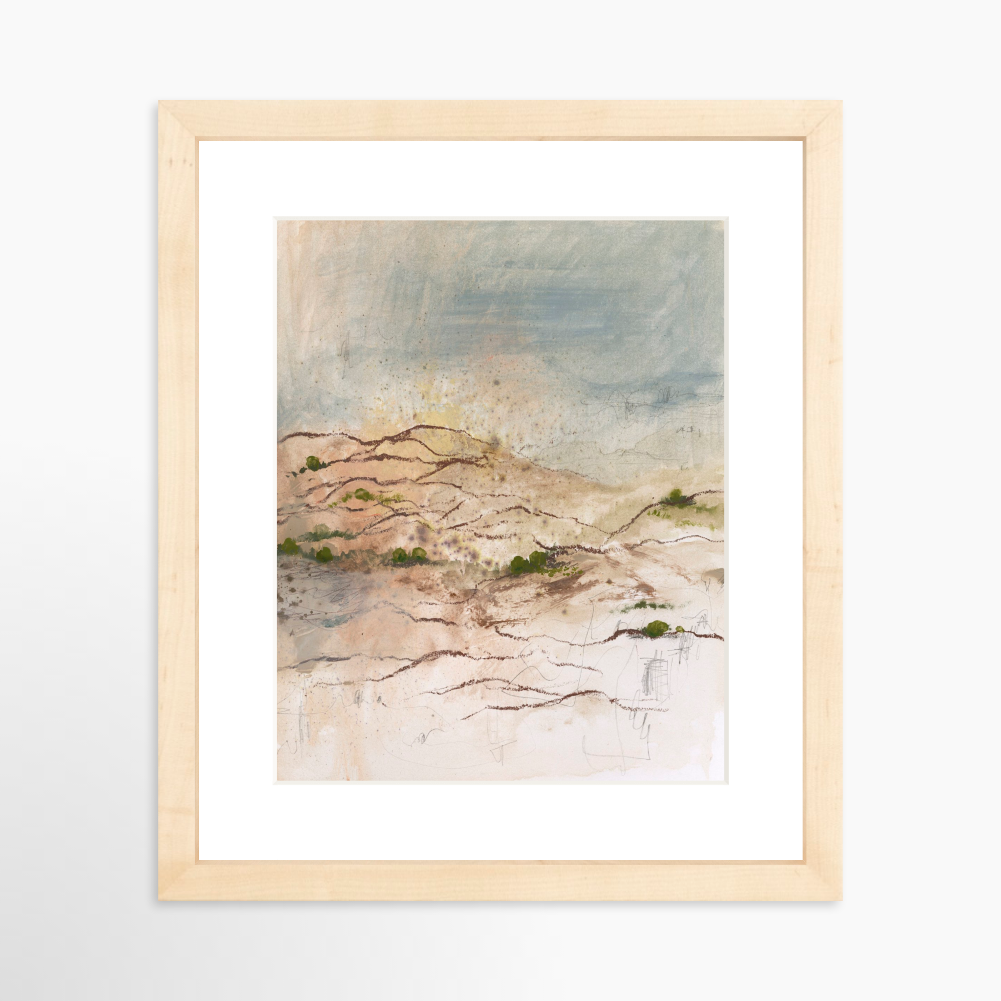 8x10 / Natural Frame + White Mat