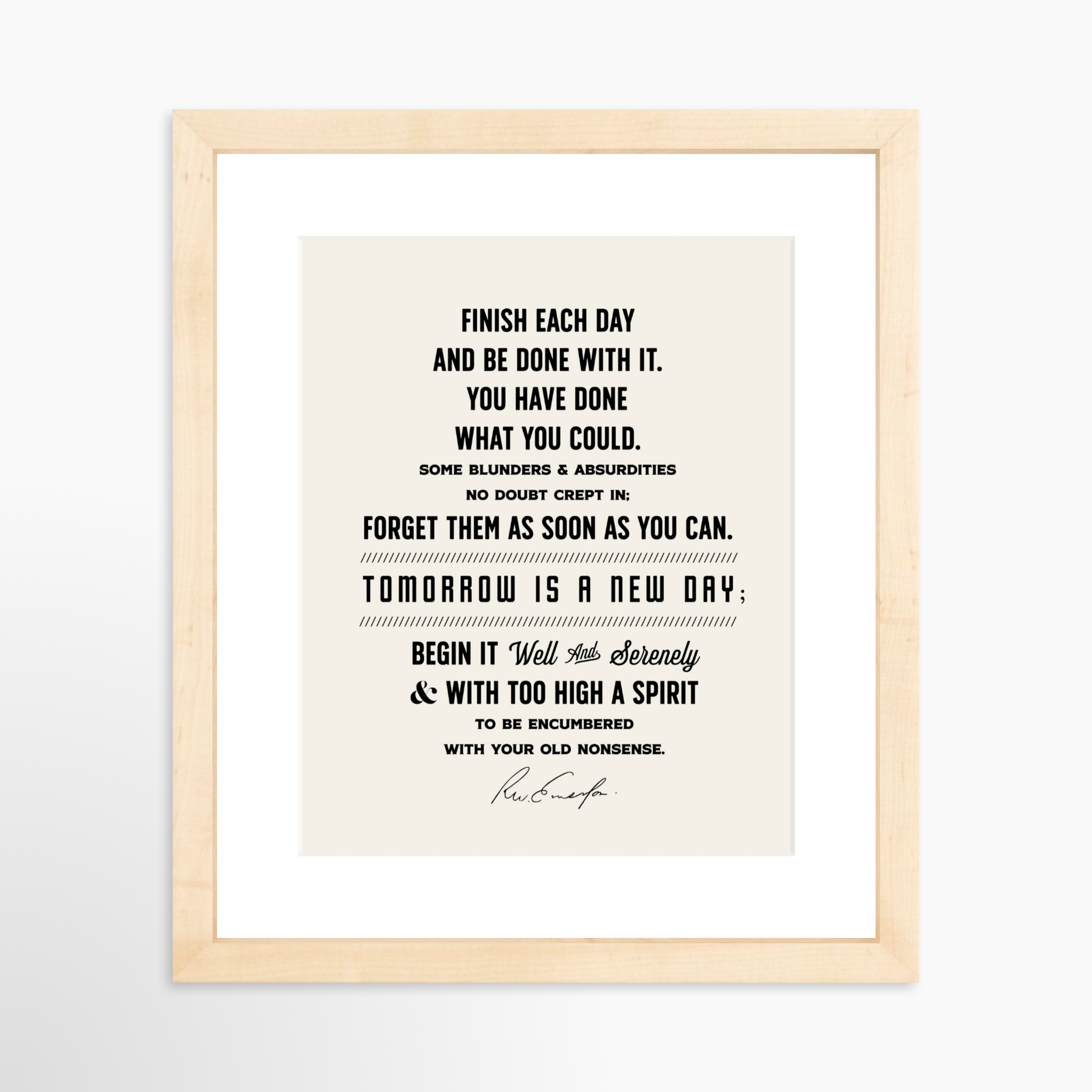 8x10 / Natural Frame + White Mat