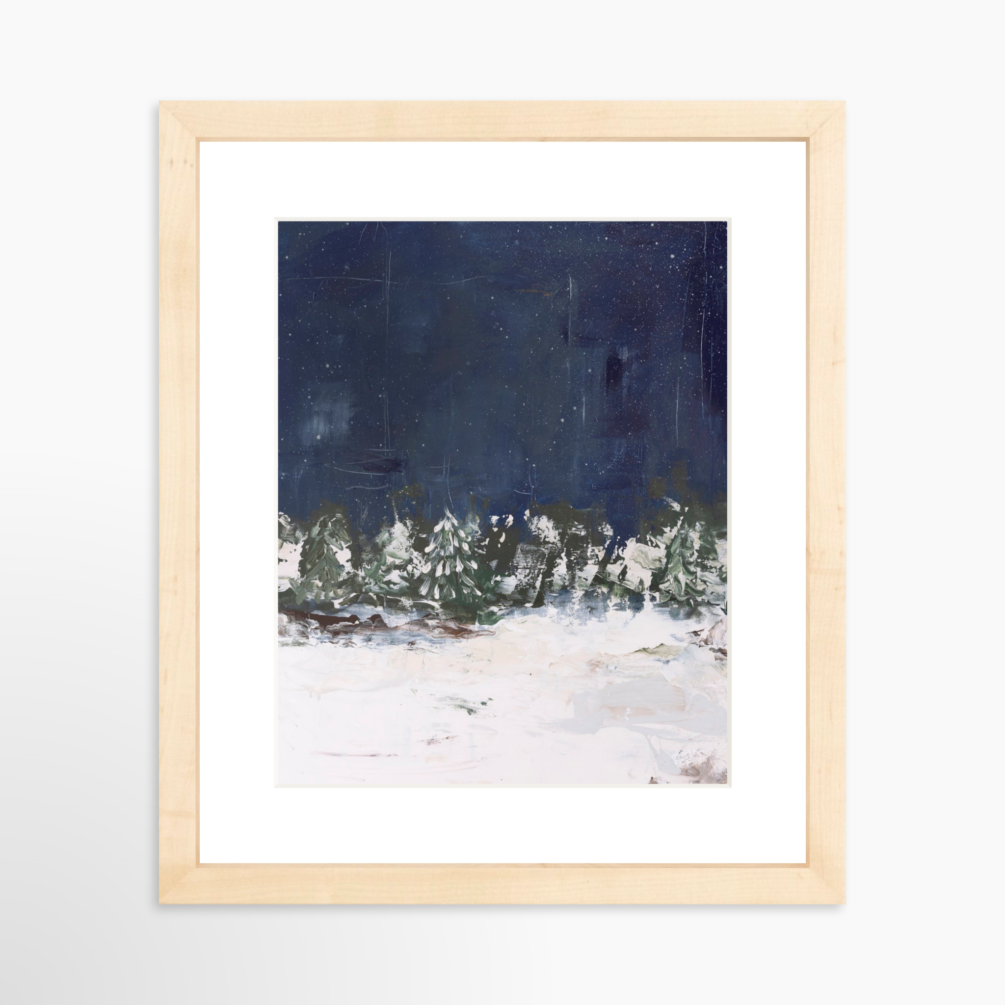 8x10 / Natural Frame + White Mat