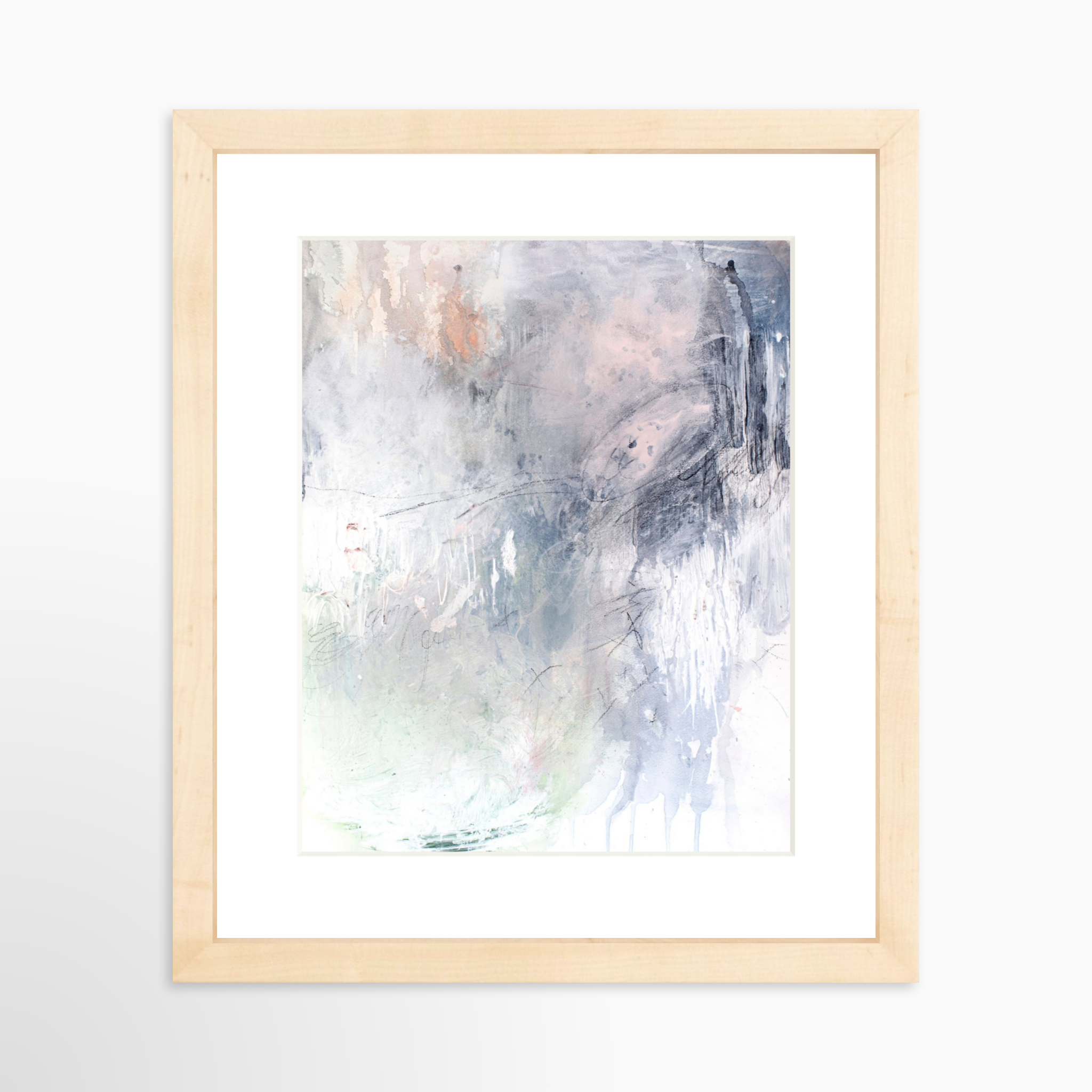 8x10 / Natural Frame + White Mat