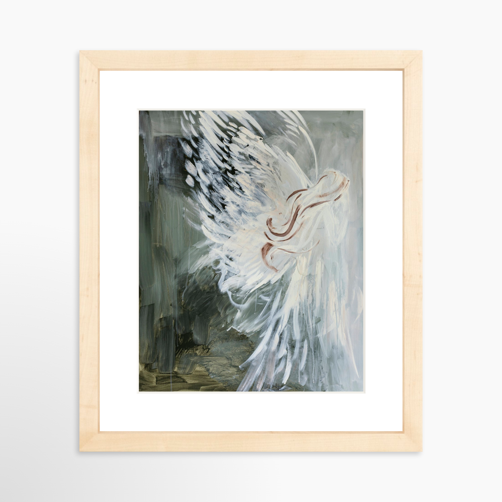 8x10 / Natural Frame + White Mat