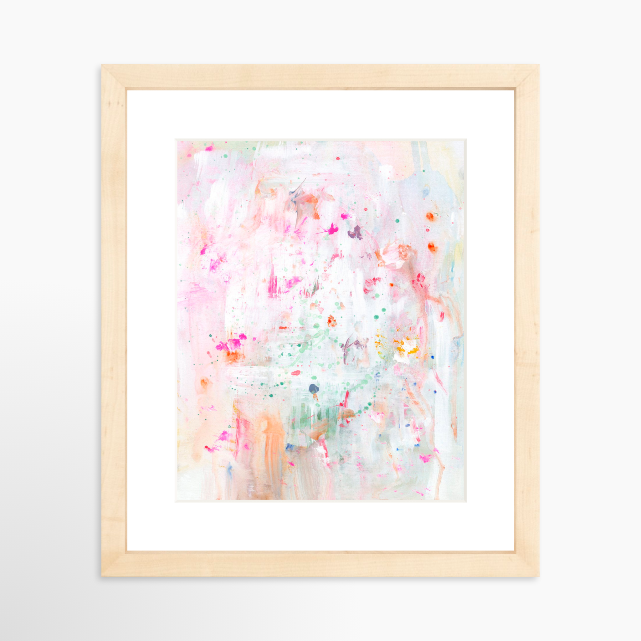 8x10 / Natural Frame + White Mat