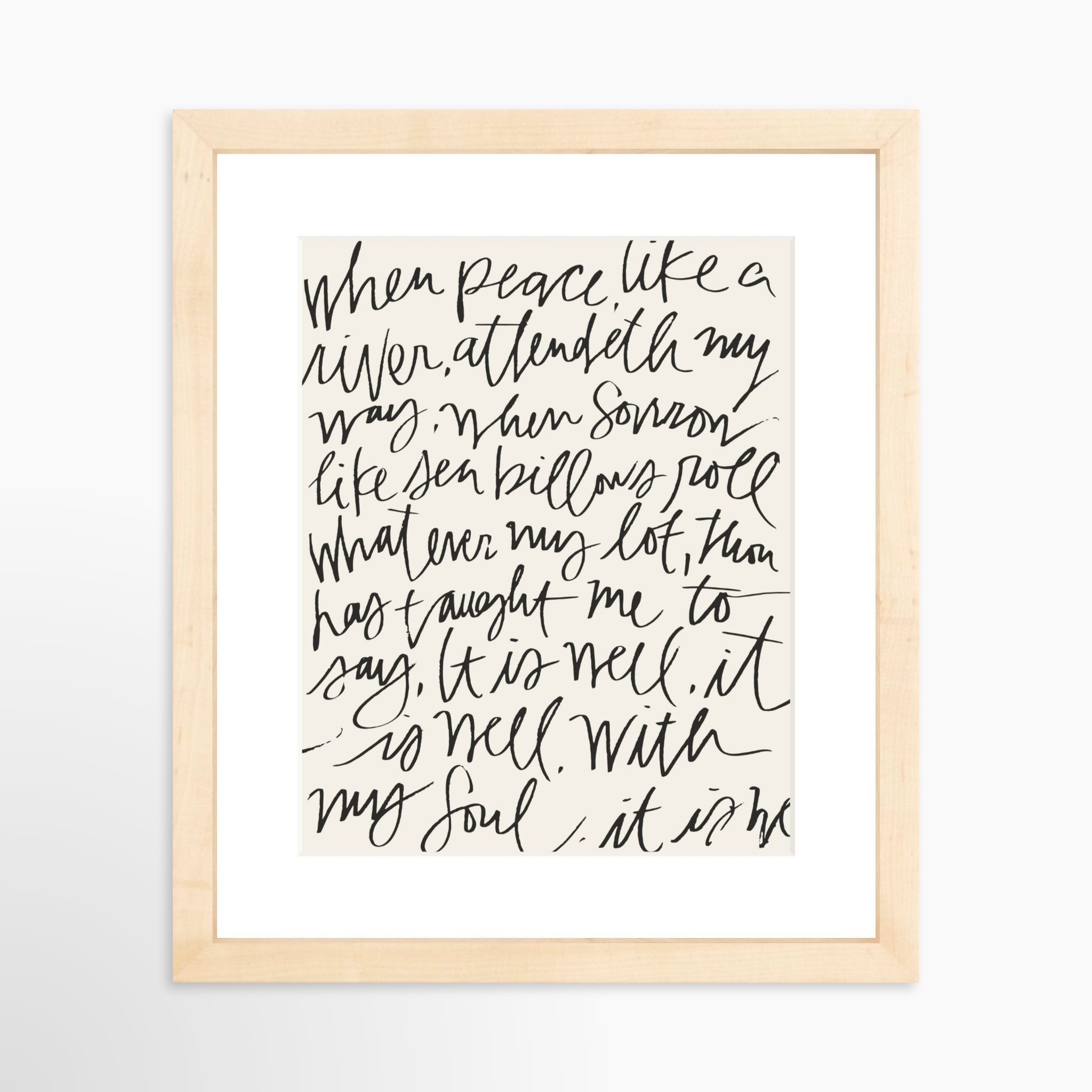 8x10 / Natural Frame + White Mat