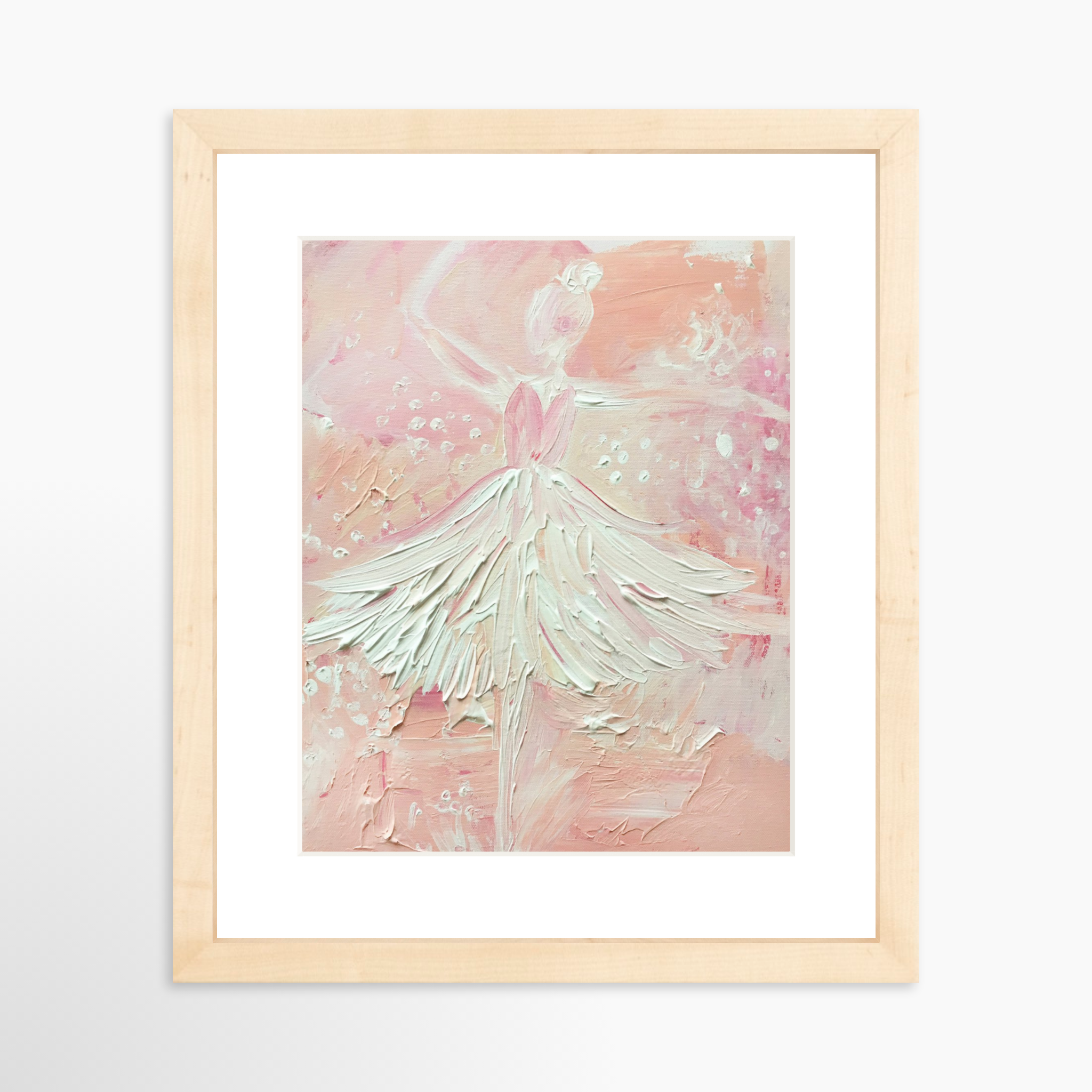 8x10 / Natural Frame + White Mat