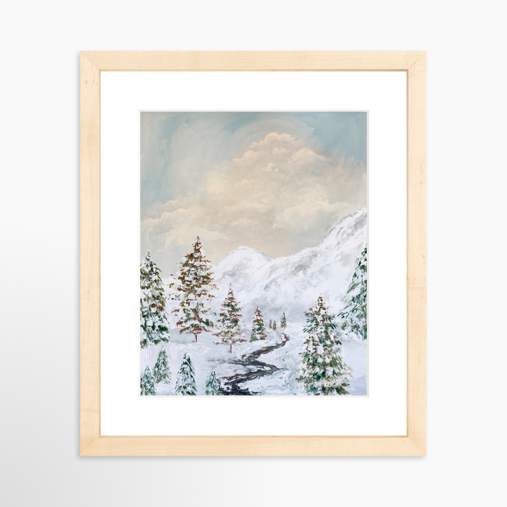 8x10 / Natural Frame + White Mat