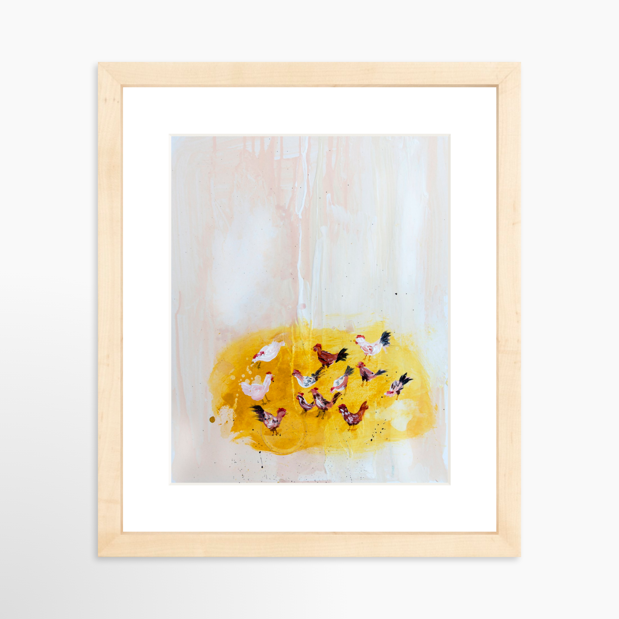 8x10 / Natural Frame + White Mat