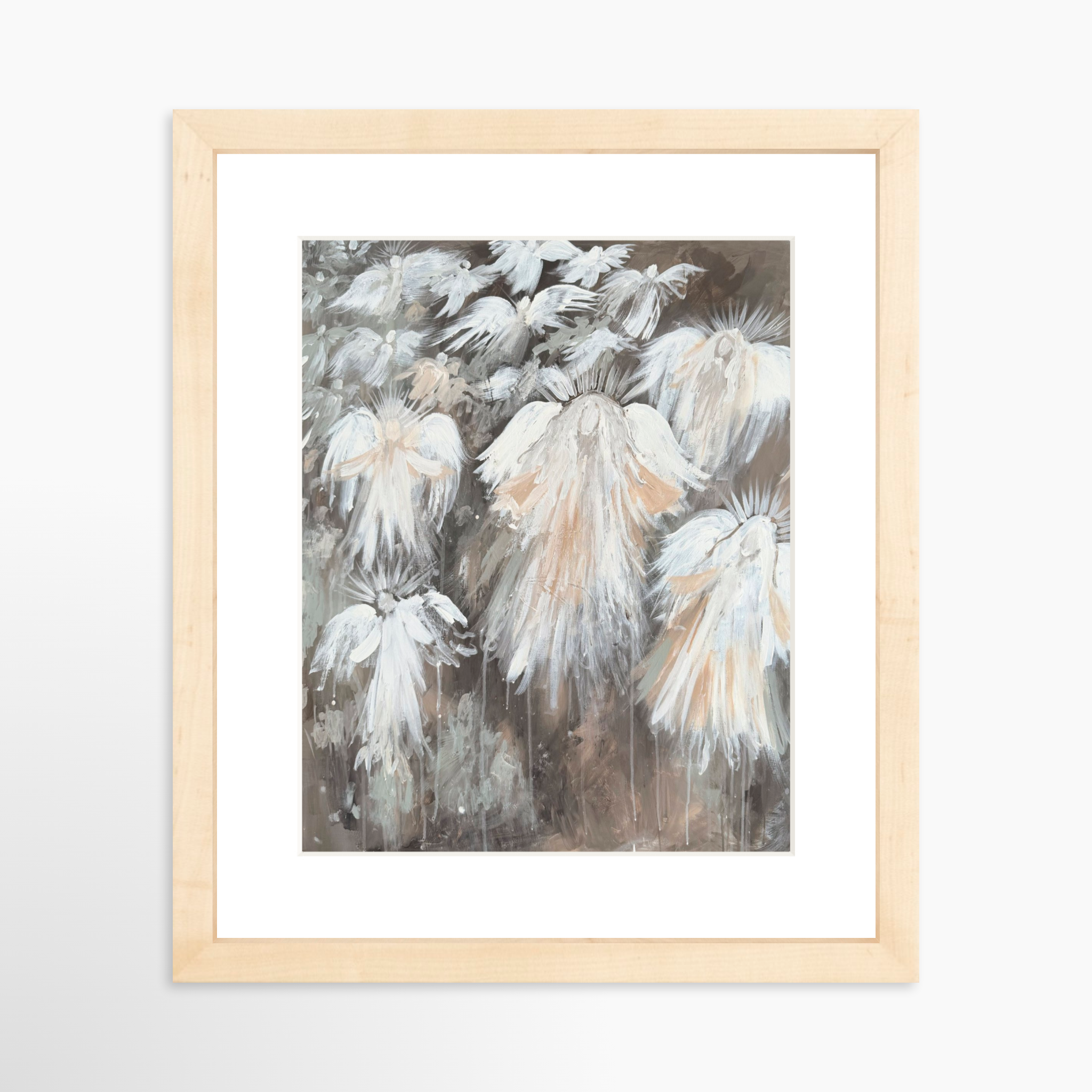 8x10 / Natural Frame + White Mat