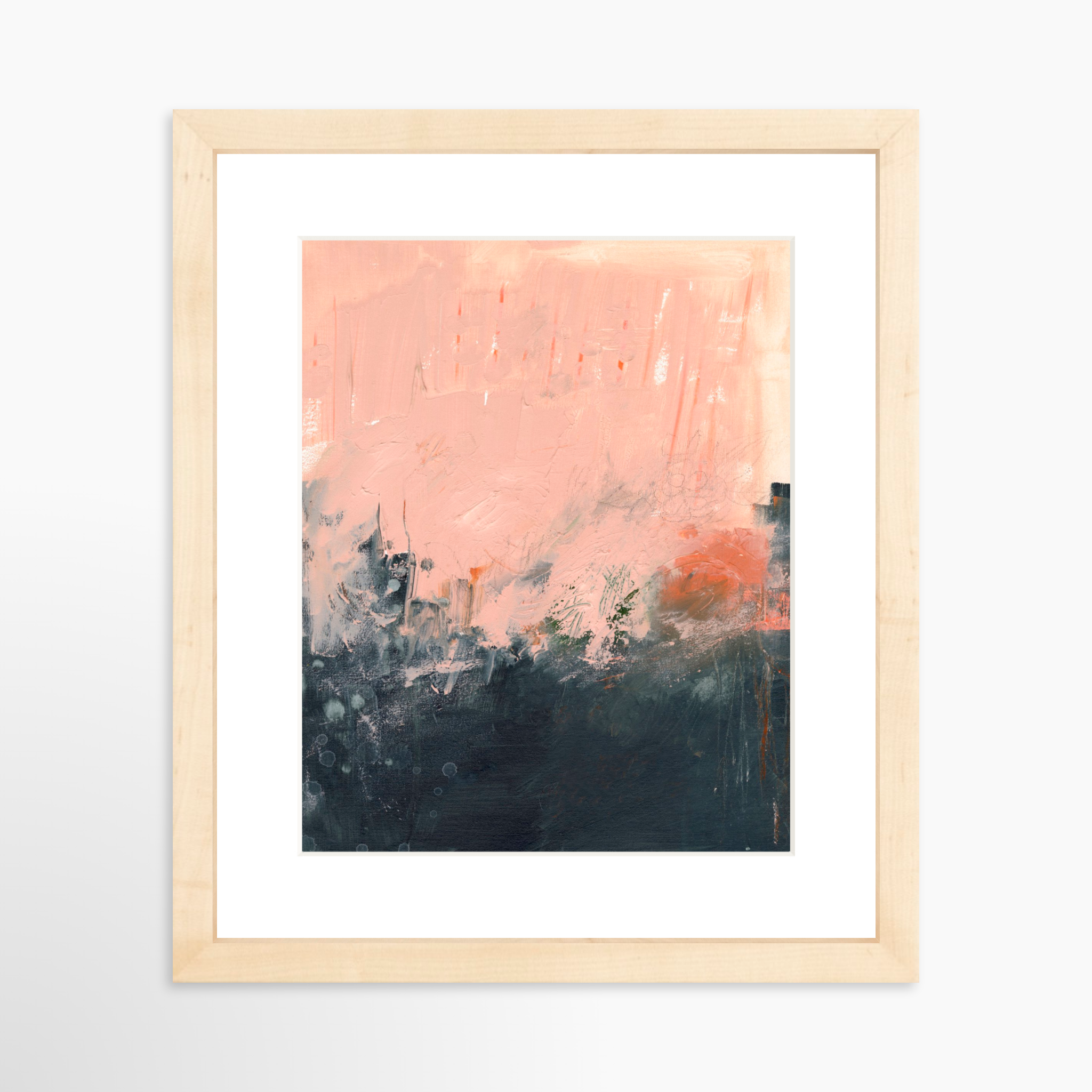 8x10 / Natural Frame + White Mat