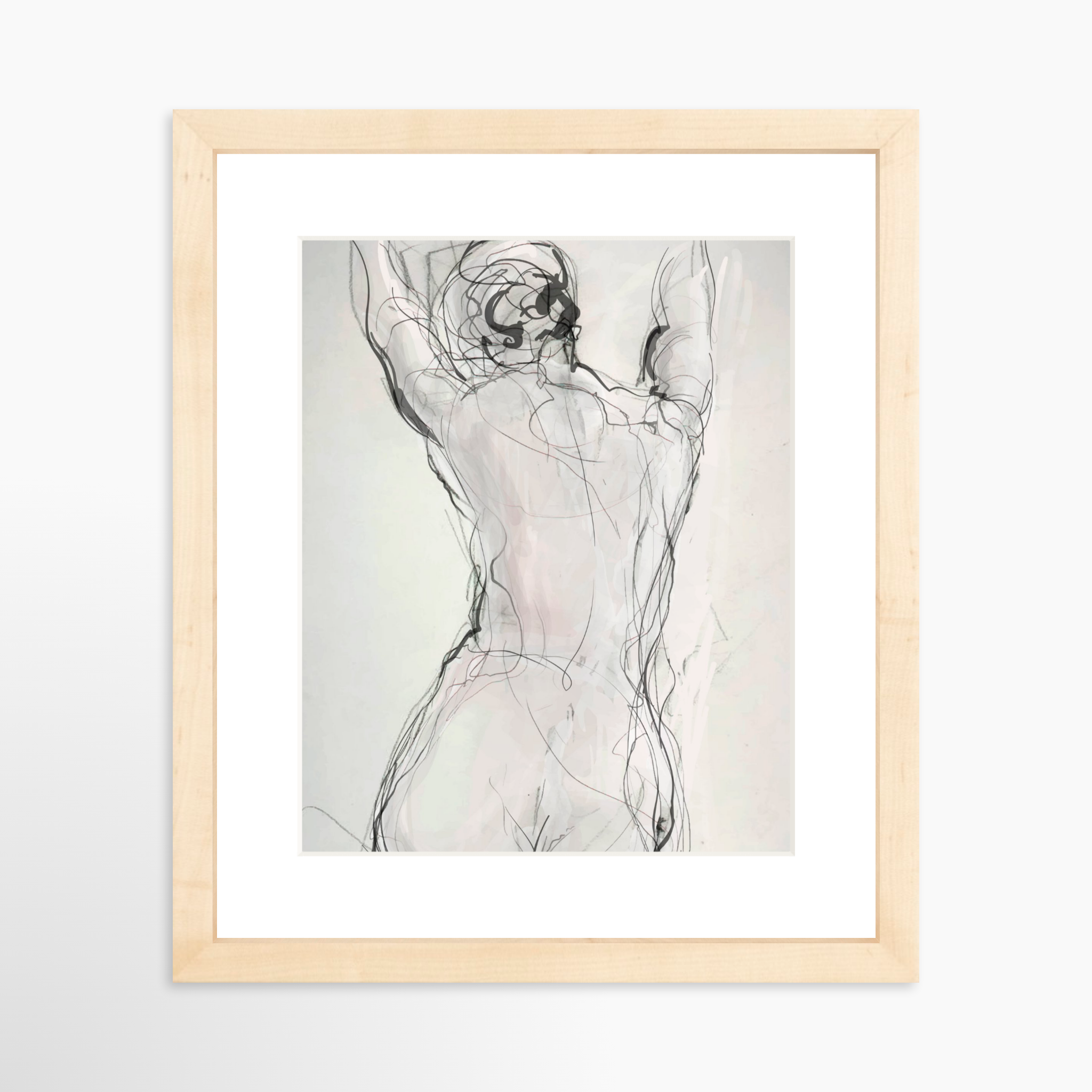 8x10 / Natural Frame + White Mat