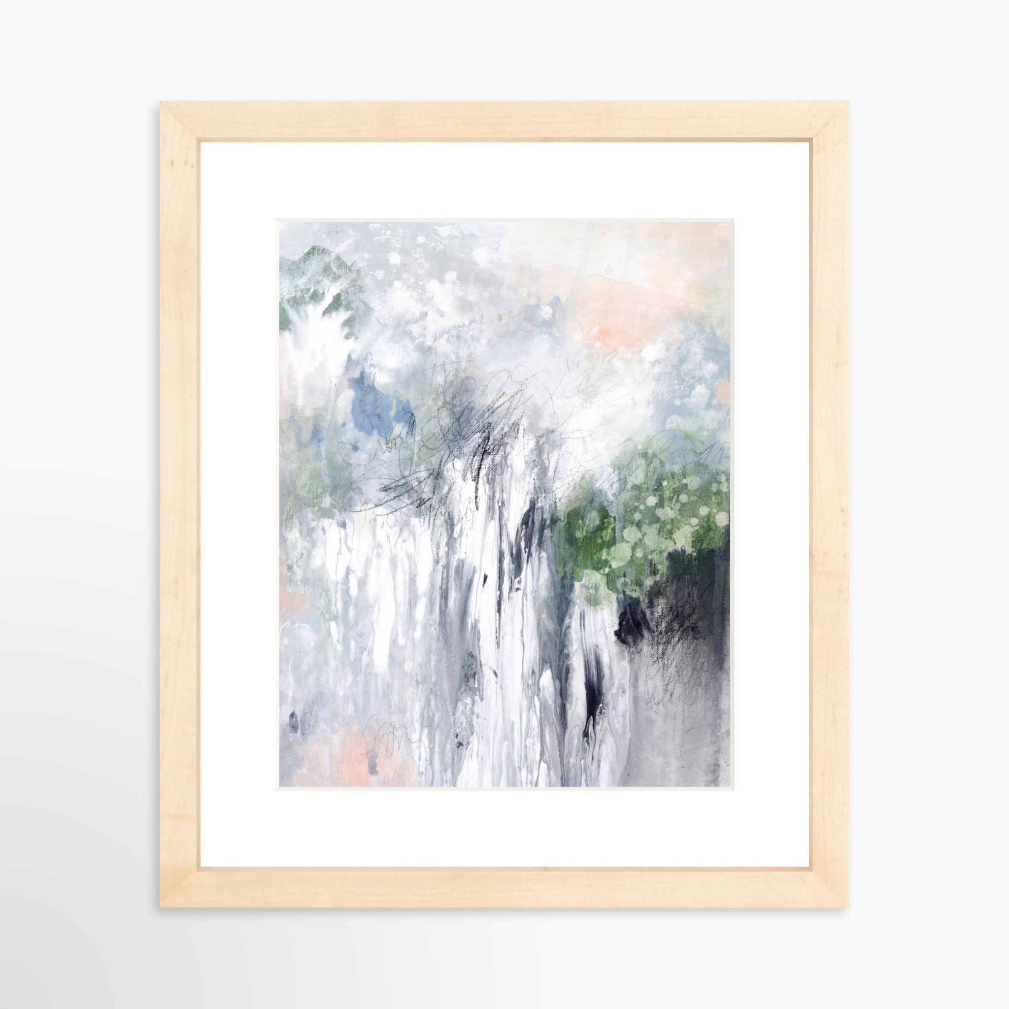 8x10 / Natural Frame + White Mat