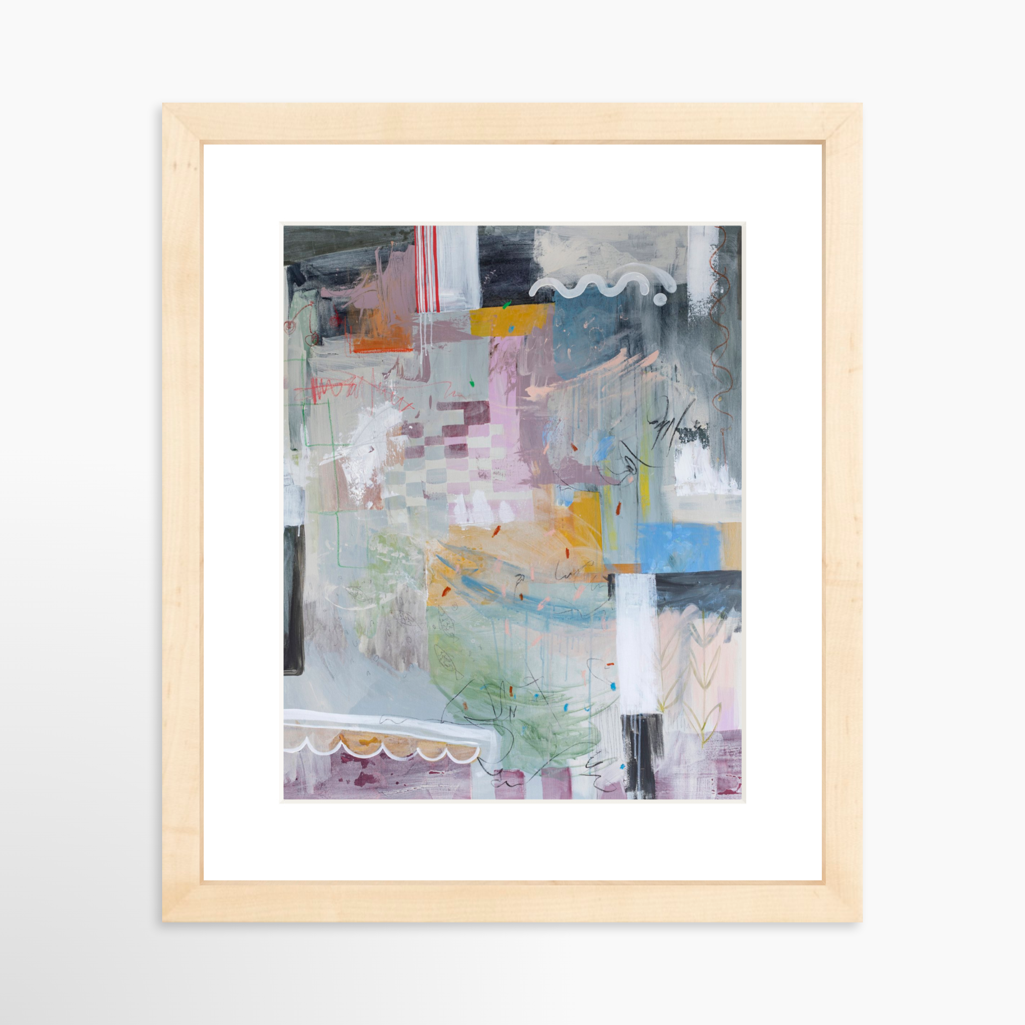 8x10 / Natural Frame + White Mat