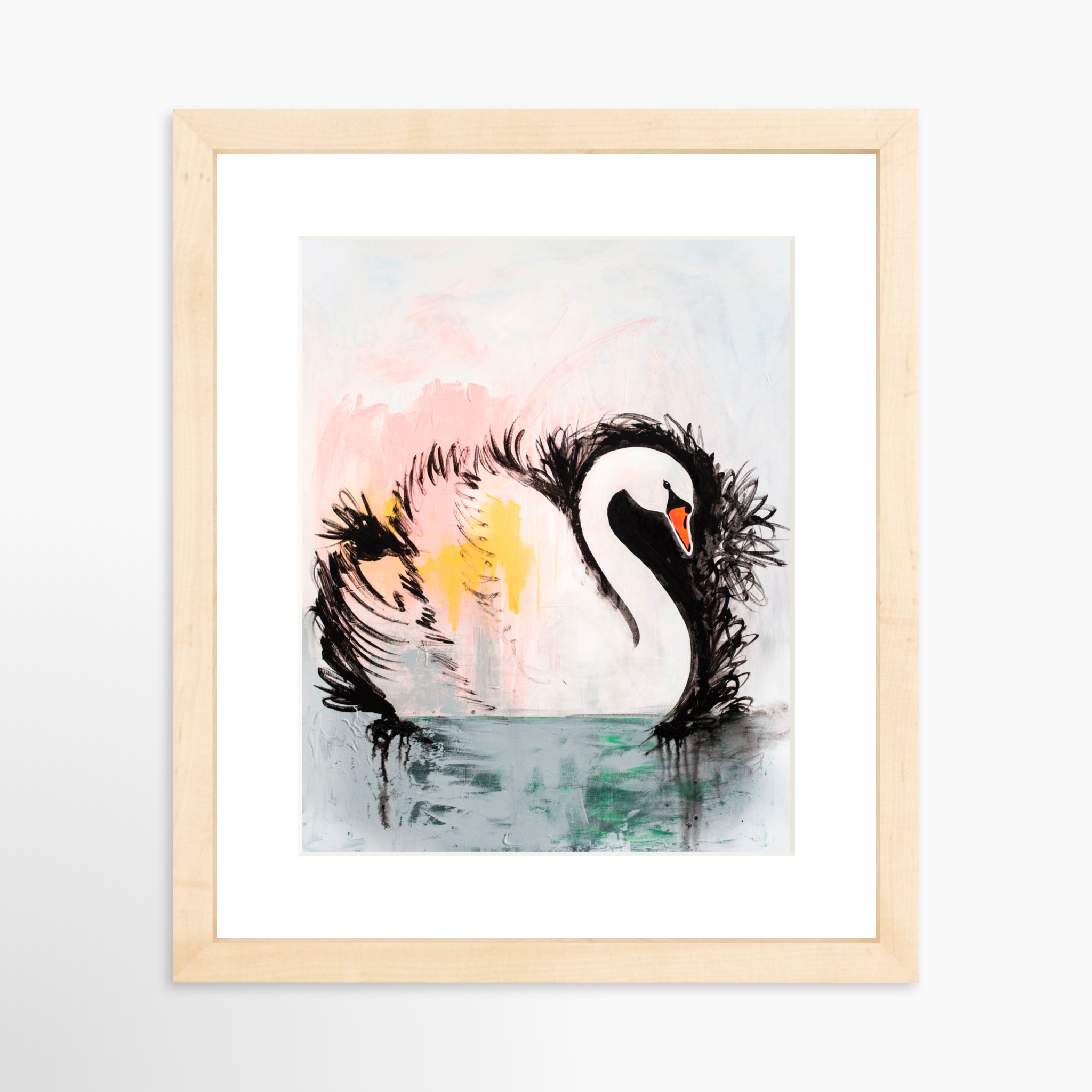 8x10 / Natural Frame + White Mat