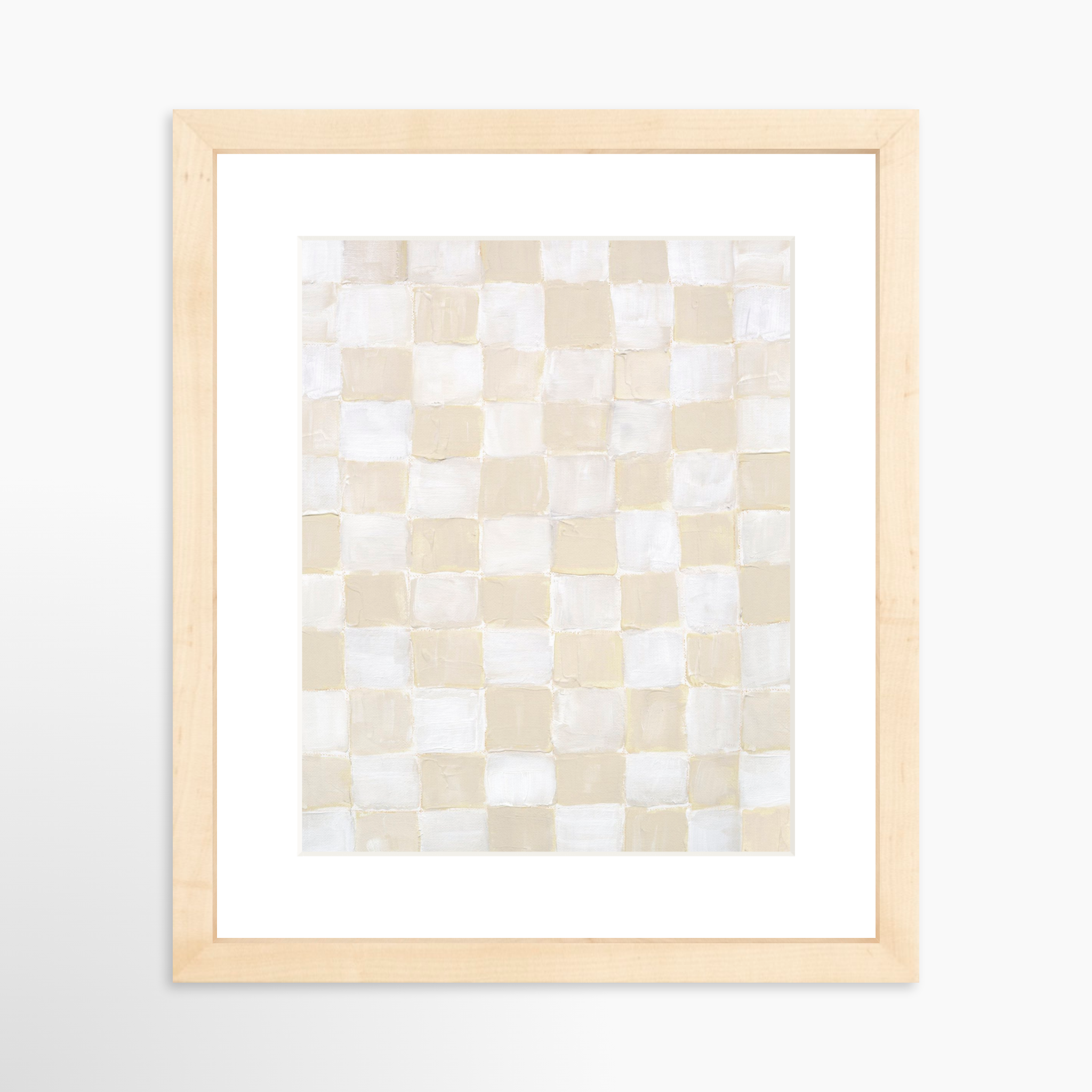 8x10 / Natural Frame + White Mat