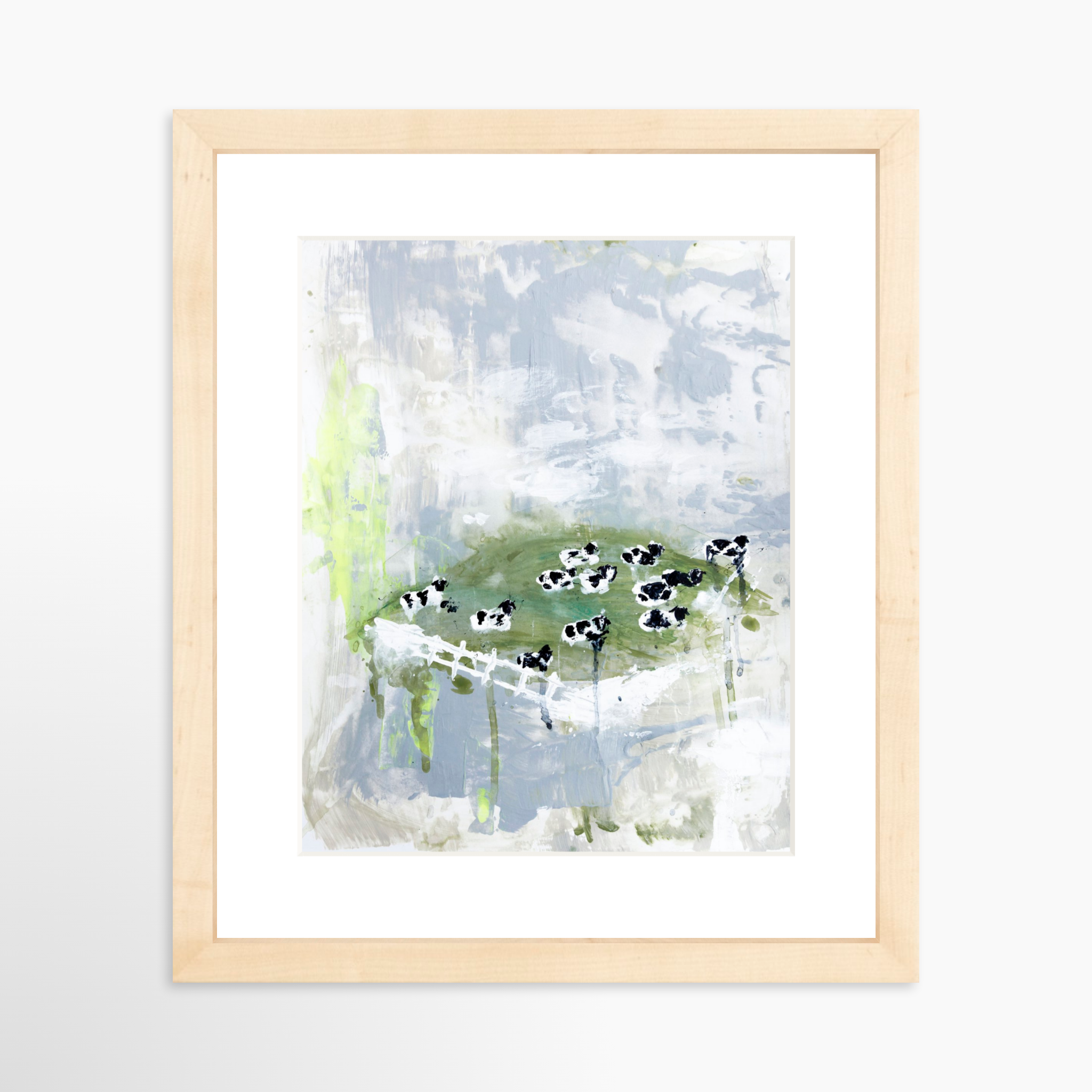 8x10 / Natural Frame + White Mat