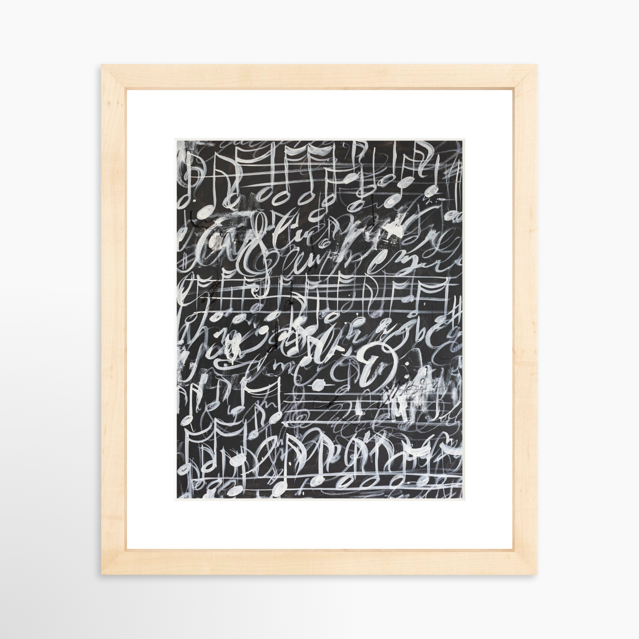 8x10 / Natural Frame + White Mat