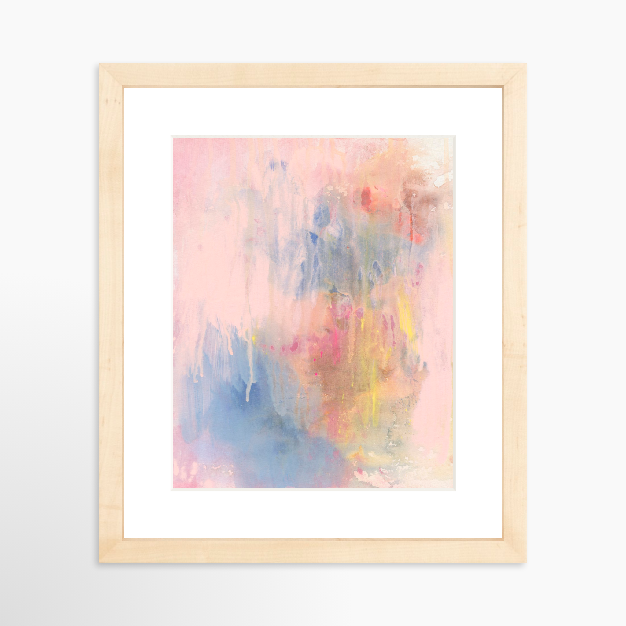8x10 / Natural Frame + White Mat
