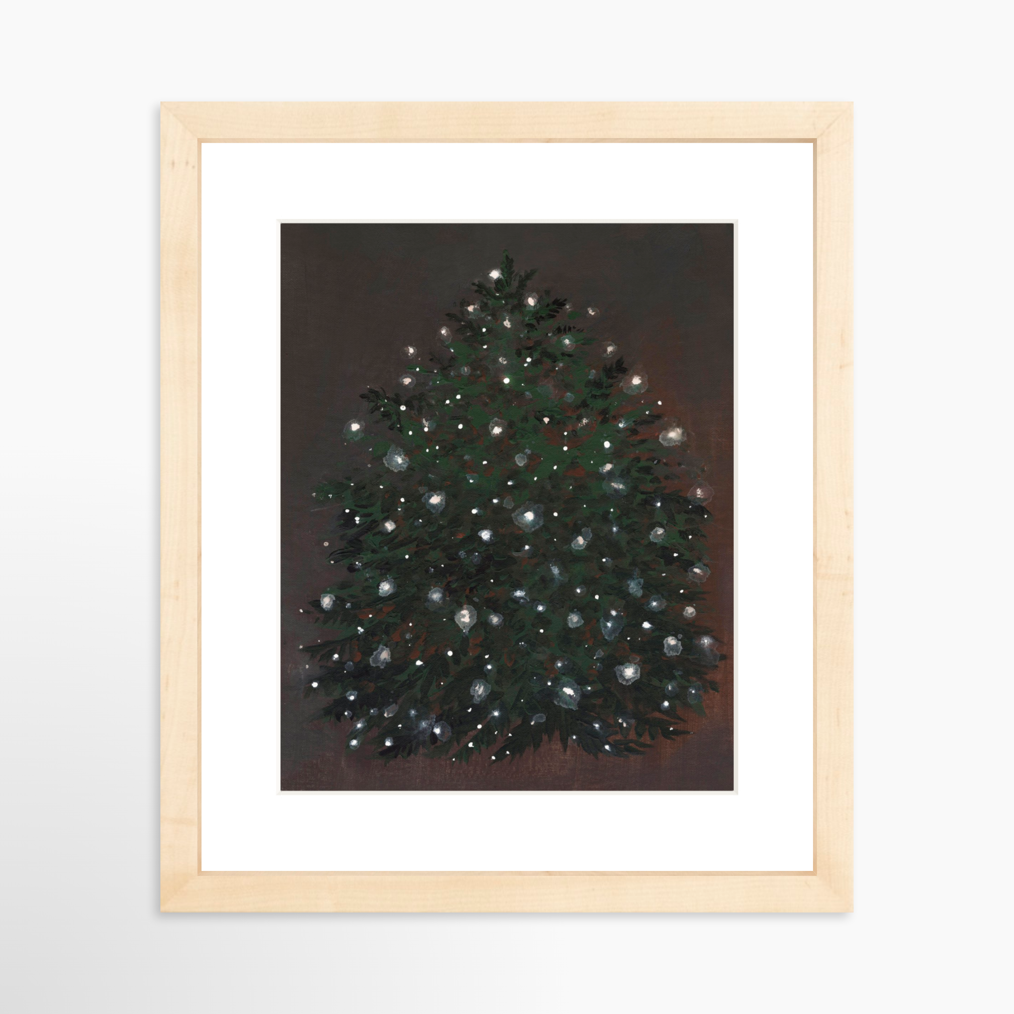 8x10 / Natural Frame + White Mat